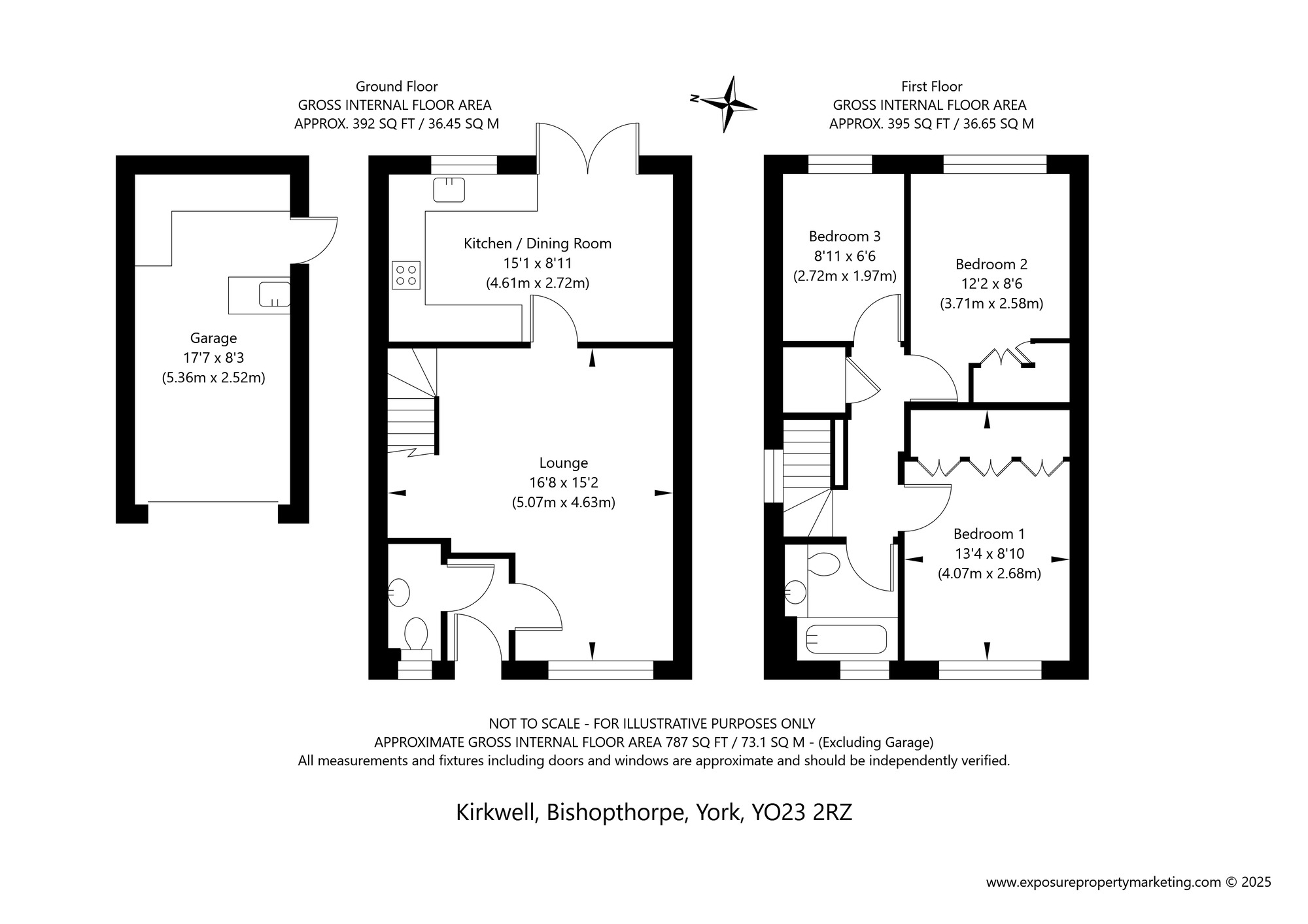 Floorplan of 3 bedroom Semi Detached House for sale, Kirkwell, Bishopthorpe, North Yorkshire, YO23