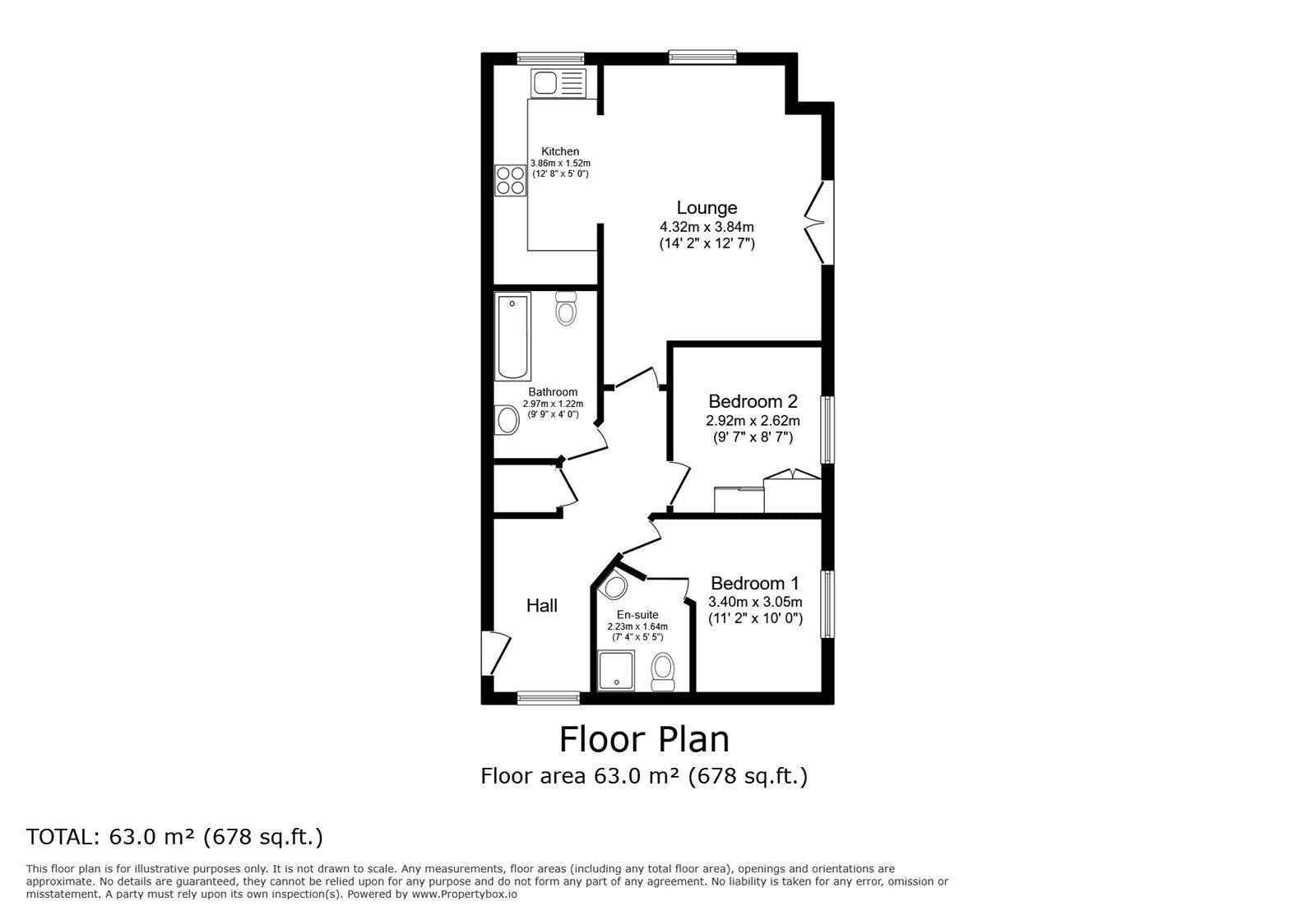 Floorplan of 2 bedroom  Flat for sale, Stonemere Drive, Radcliffe, Greater Manchester, M26