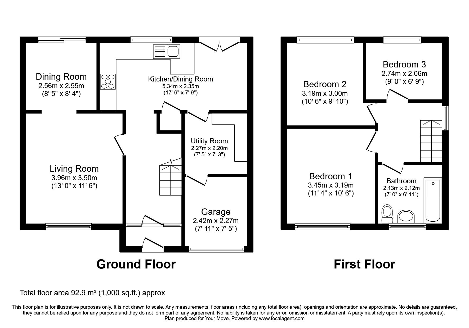 Floorplan of 3 bedroom Semi Detached House for sale, Salisbury Road, Radcliffe, Greater Manchester, M26