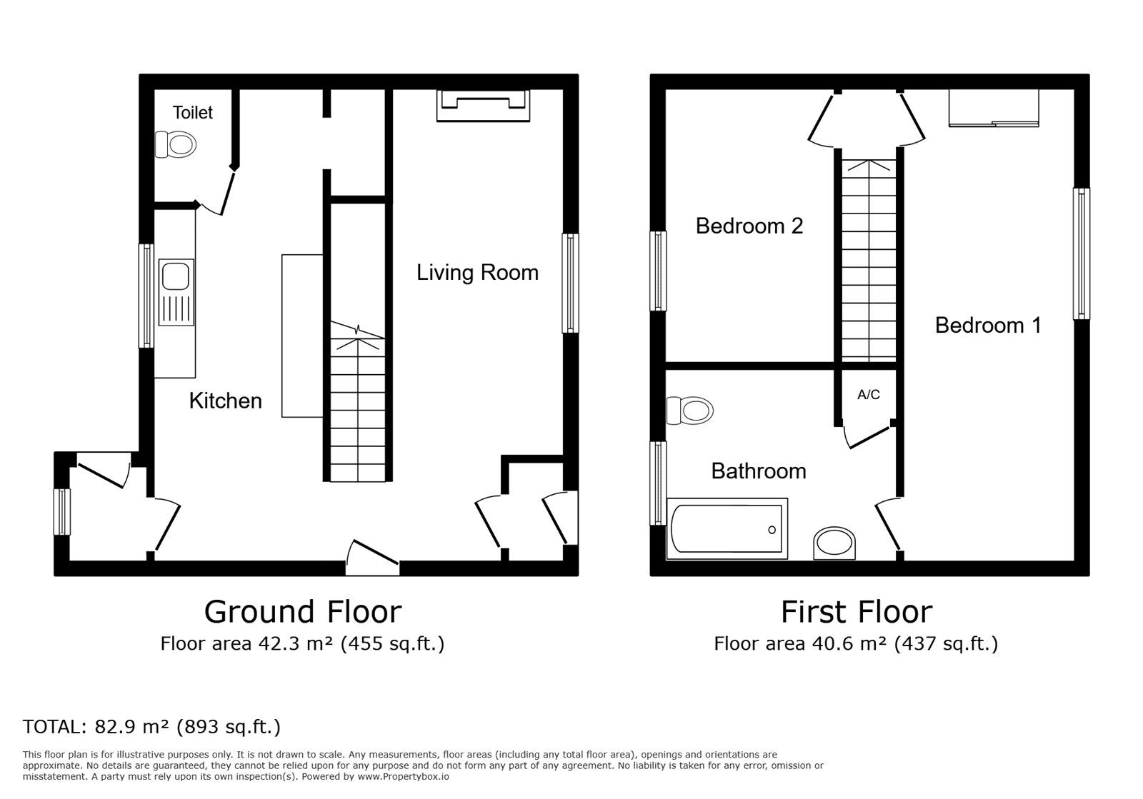 Floorplan of 2 bedroom Mid Terrace House for sale, Ainsworth Road, Radcliffe, Greater Manchester, M26