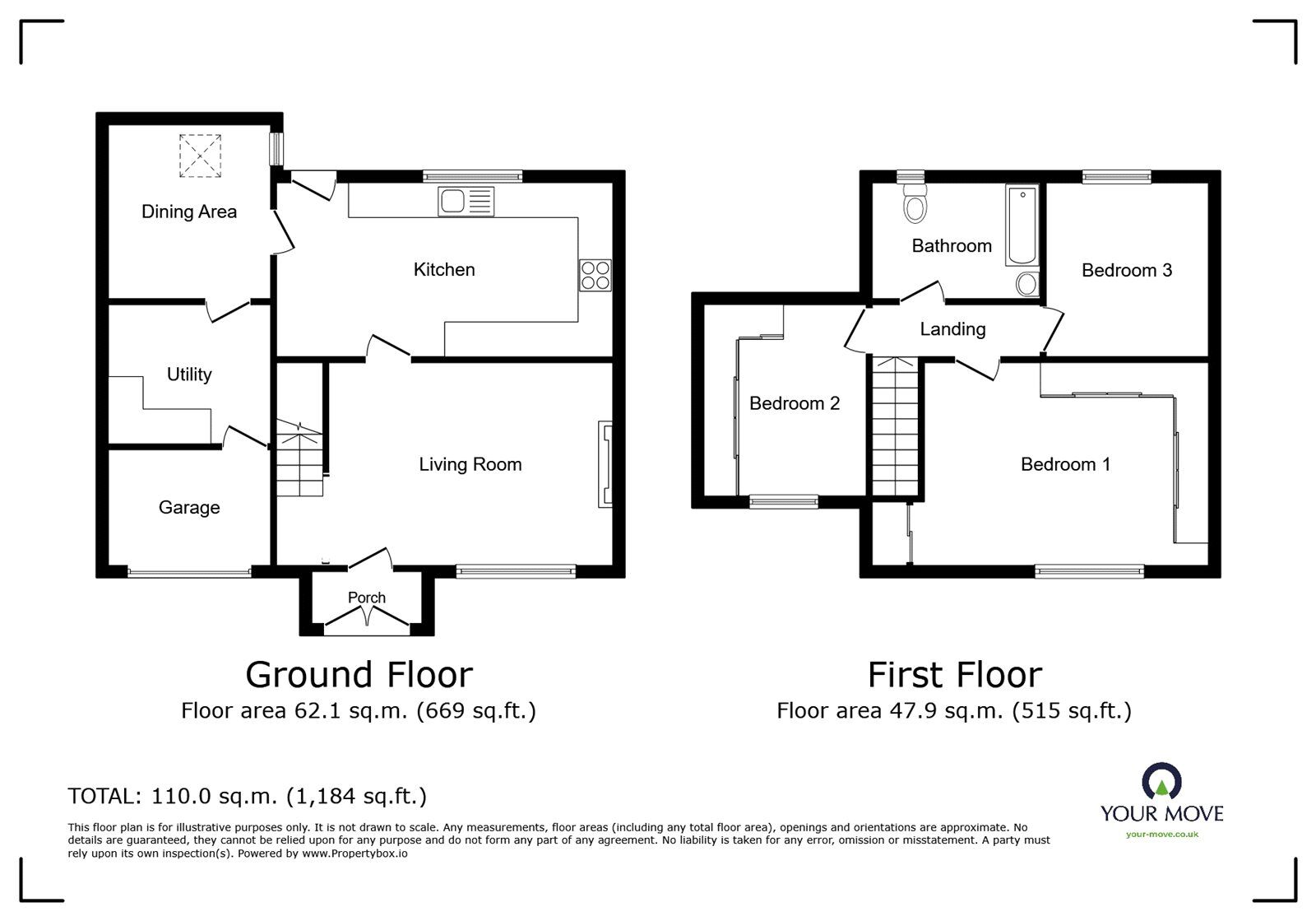 Floorplan of 3 bedroom Mid Terrace House for sale, Greenoak, Radcliffe, Greater Manchester, M26