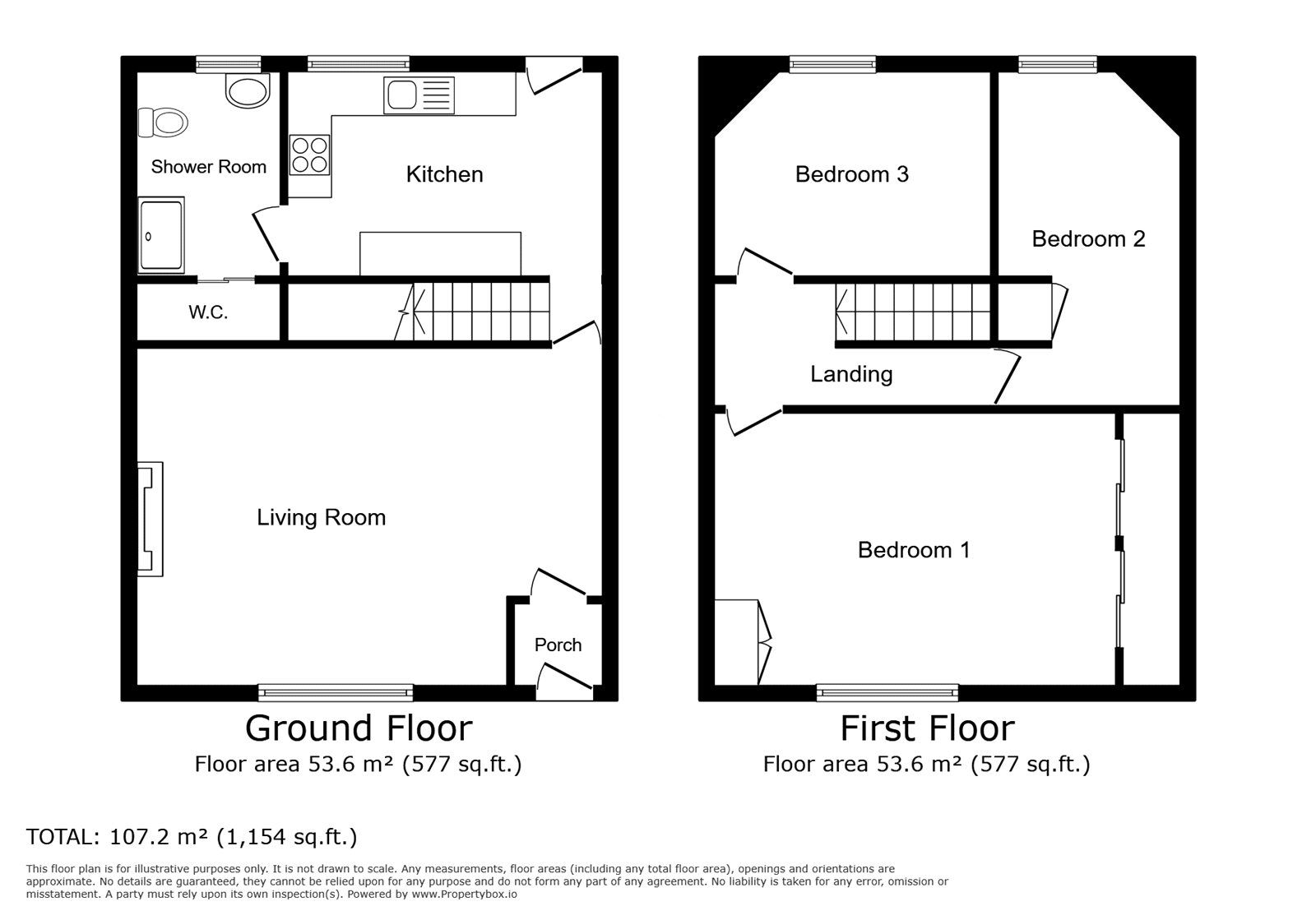 Floorplan of 3 bedroom Mid Terrace House for sale, Jackson Street, Whitefield, Greater Manchester, M45