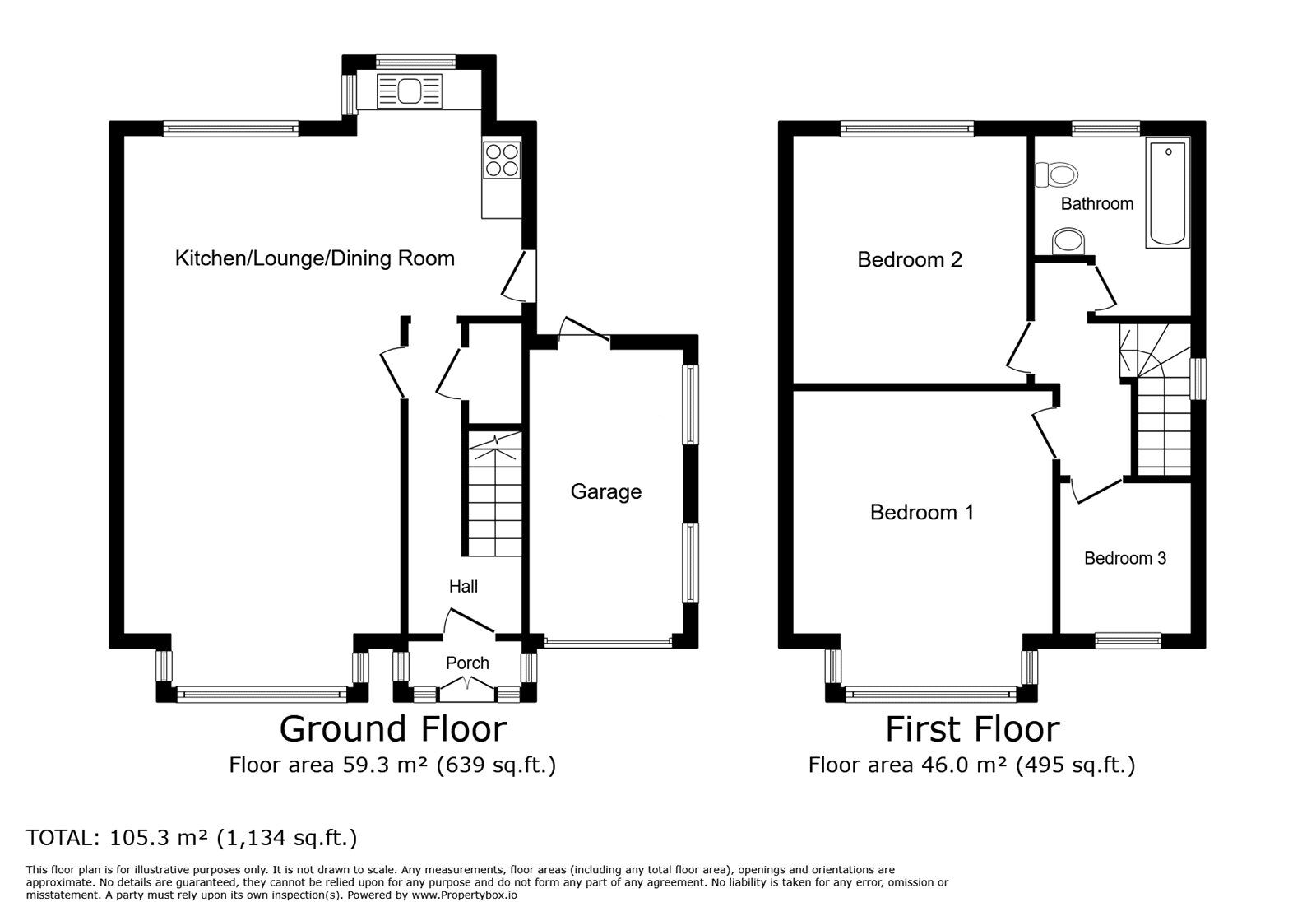 Floorplan of 3 bedroom Detached House for sale, Tong Road, Little Lever, Greater Manchester, BL3