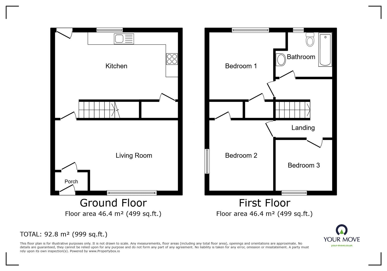 Floorplan of 3 bedroom End Terrace House for sale, James Street North, Radcliffe, Greater Manchester, M26