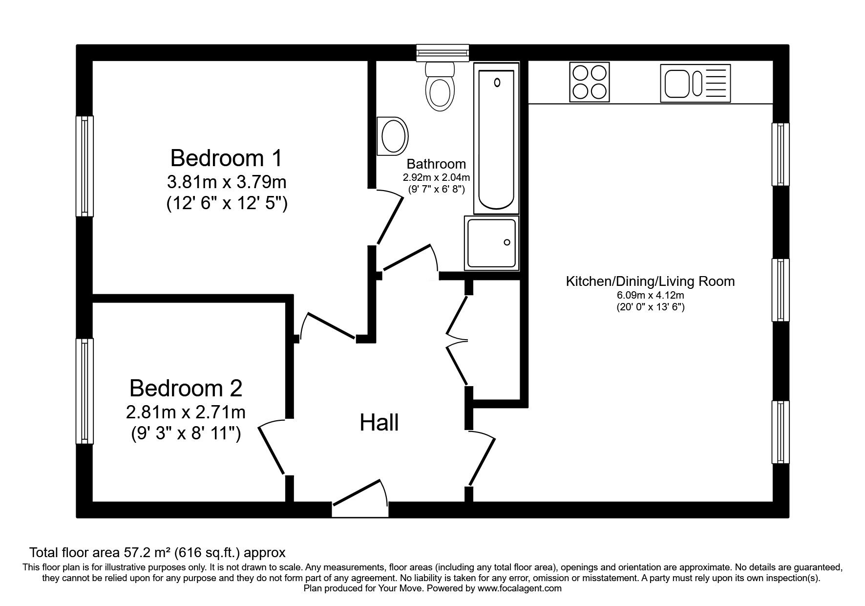 Floorplan of 2 bedroom  Flat for sale, Mill Court Drive, Radcliffe, Greater Manchester, M26