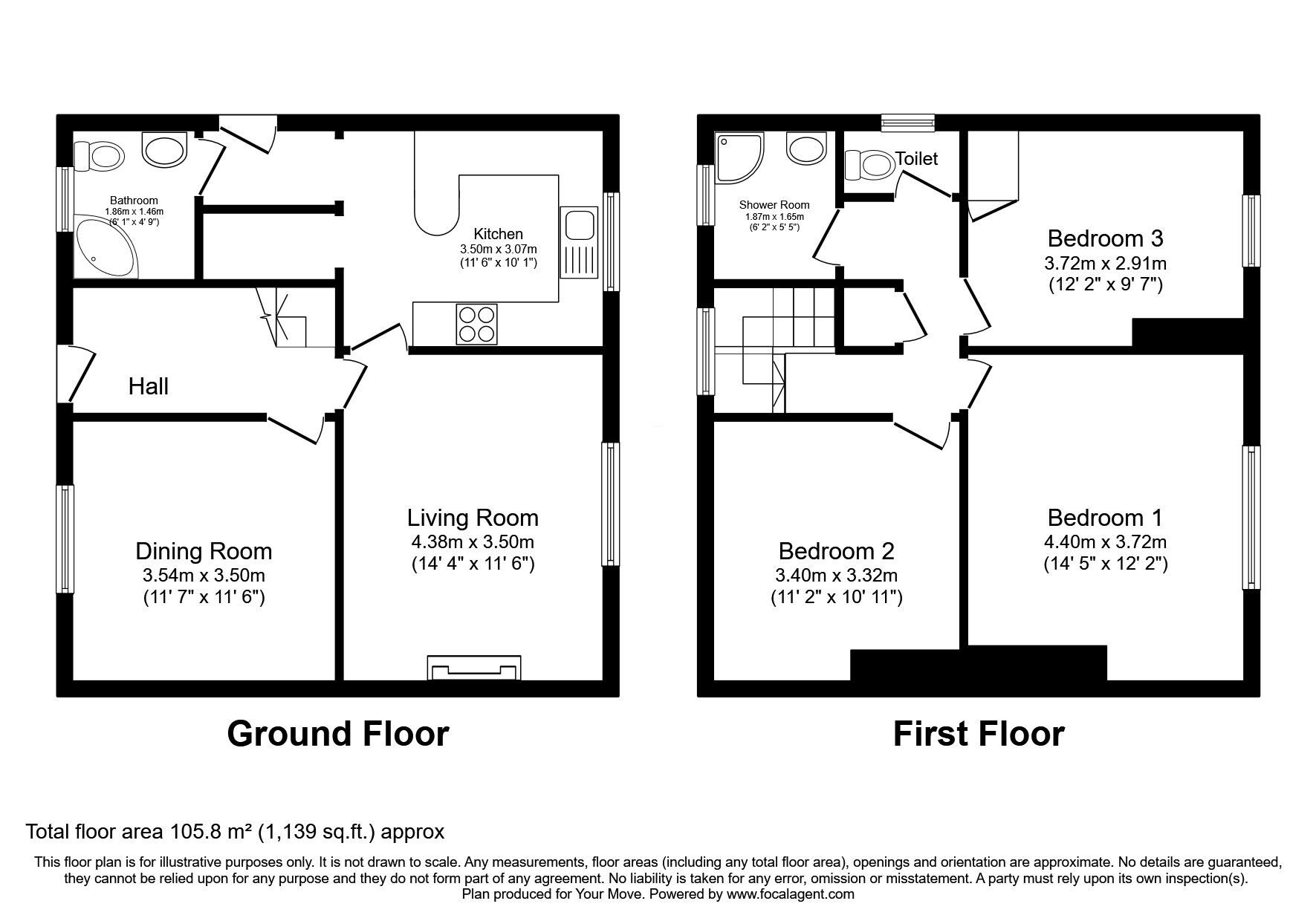 Floorplan of 3 bedroom Semi Detached House for sale, Ainsworth Road, Little Lever, Greater Manchester, BL3