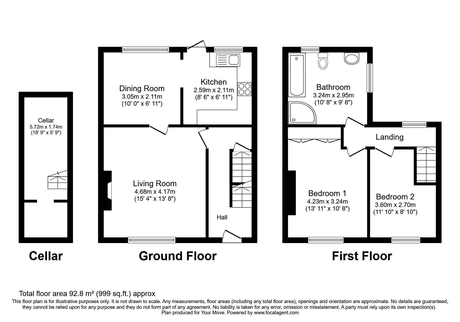 Floorplan of 2 bedroom End Terrace House for sale, Wolsey Street, Radcliffe, Greater Manchester, M26