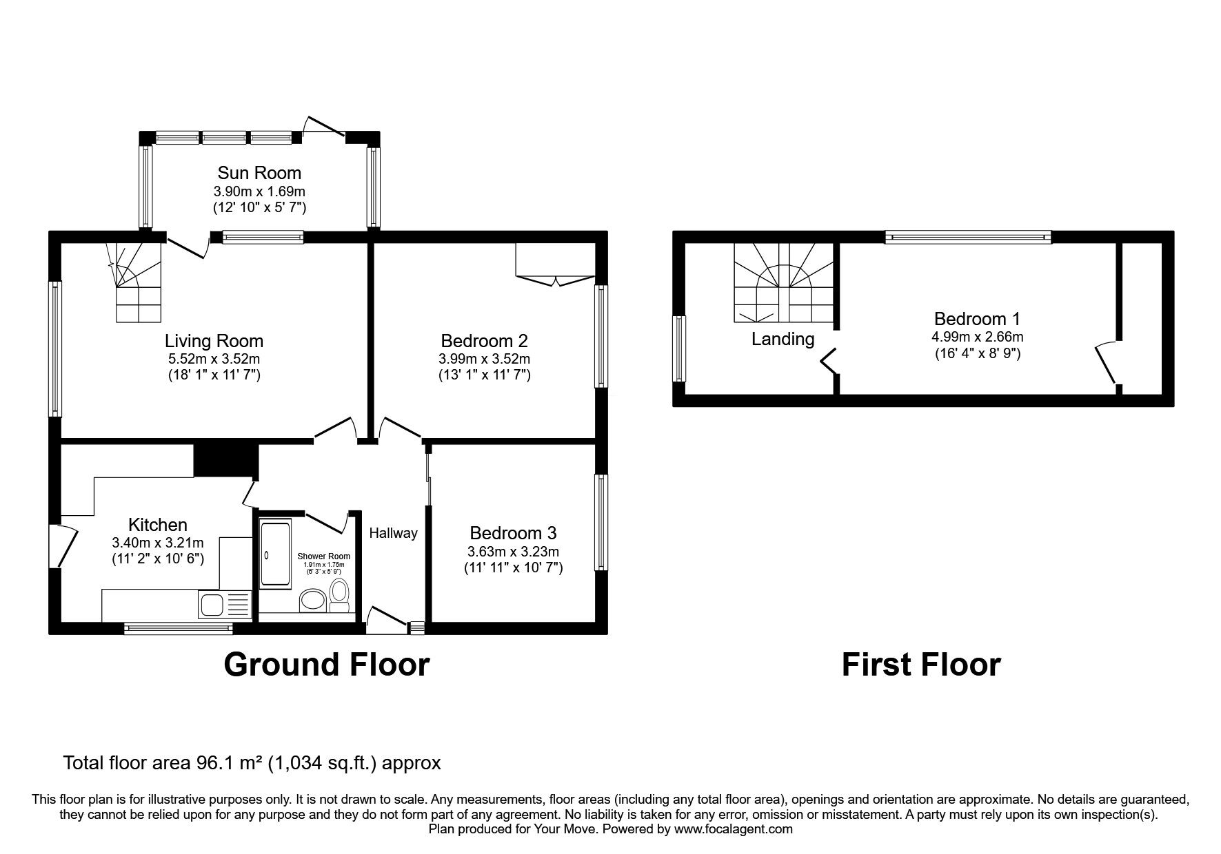 Floorplan of 2 bedroom Detached Bungalow for sale, Bennett Street, Radcliffe, Greater Manchester, M26