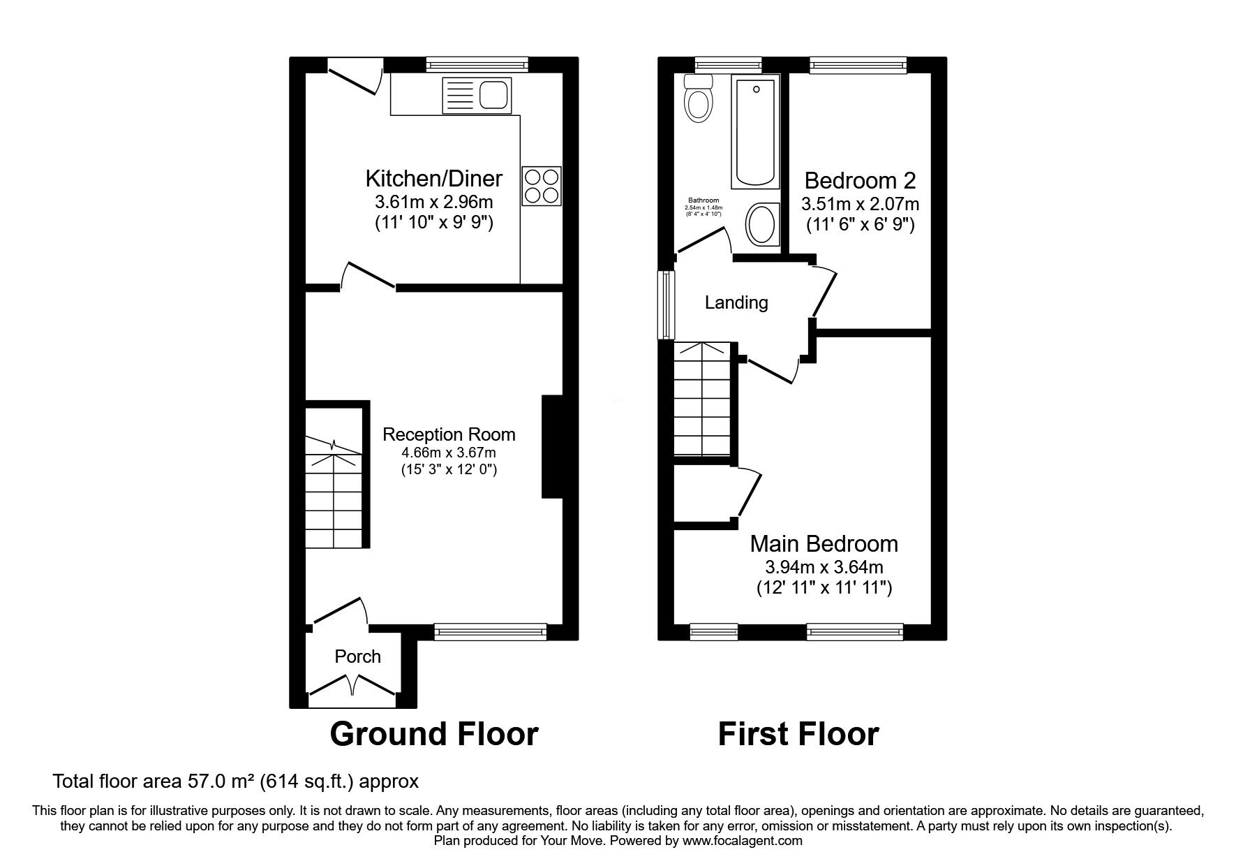 Floorplan of 2 bedroom Semi Detached House for sale, Greenoak, Radcliffe, Greater Manchester, M26