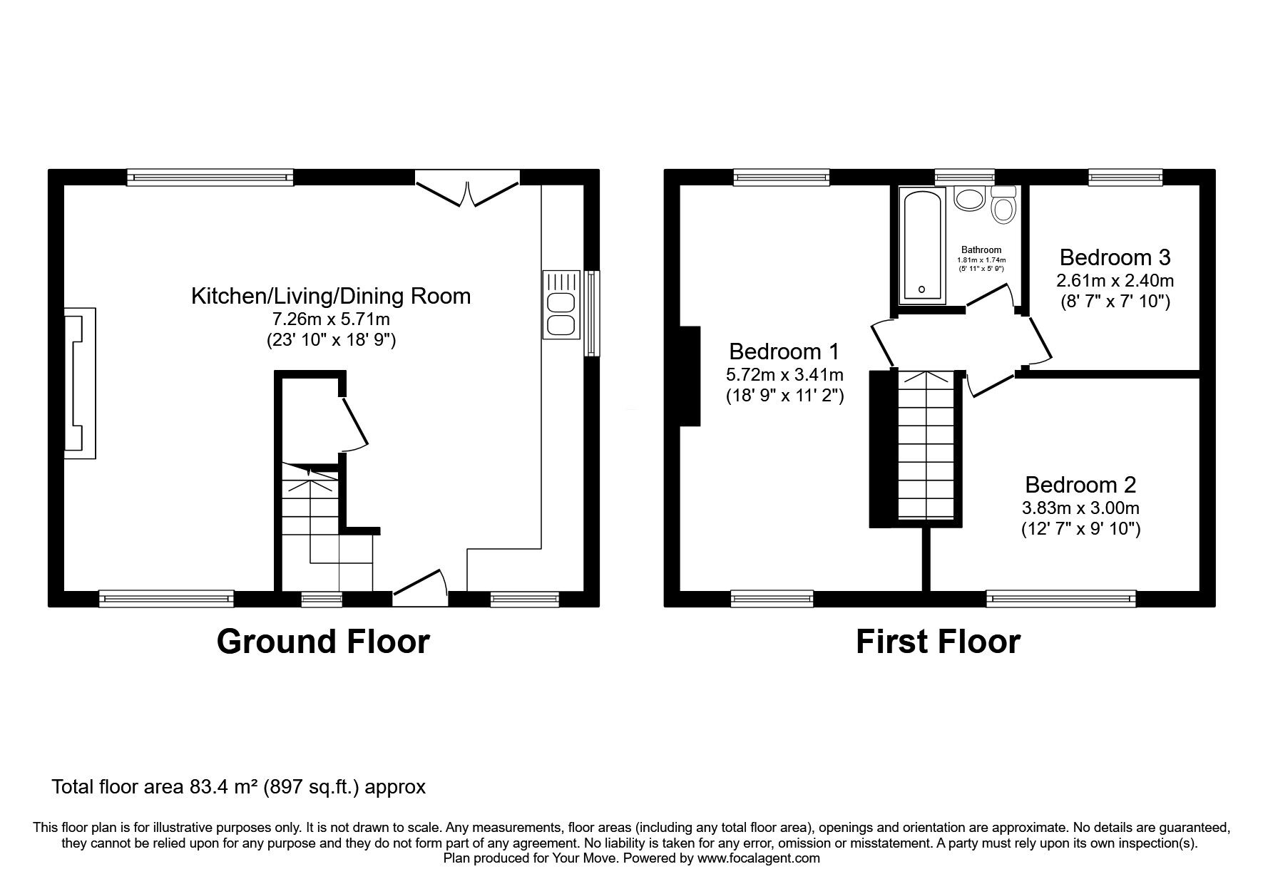 Floorplan of 3 bedroom Semi Detached House for sale, Brooks Avenue, Radcliffe, Greater Manchester, M26