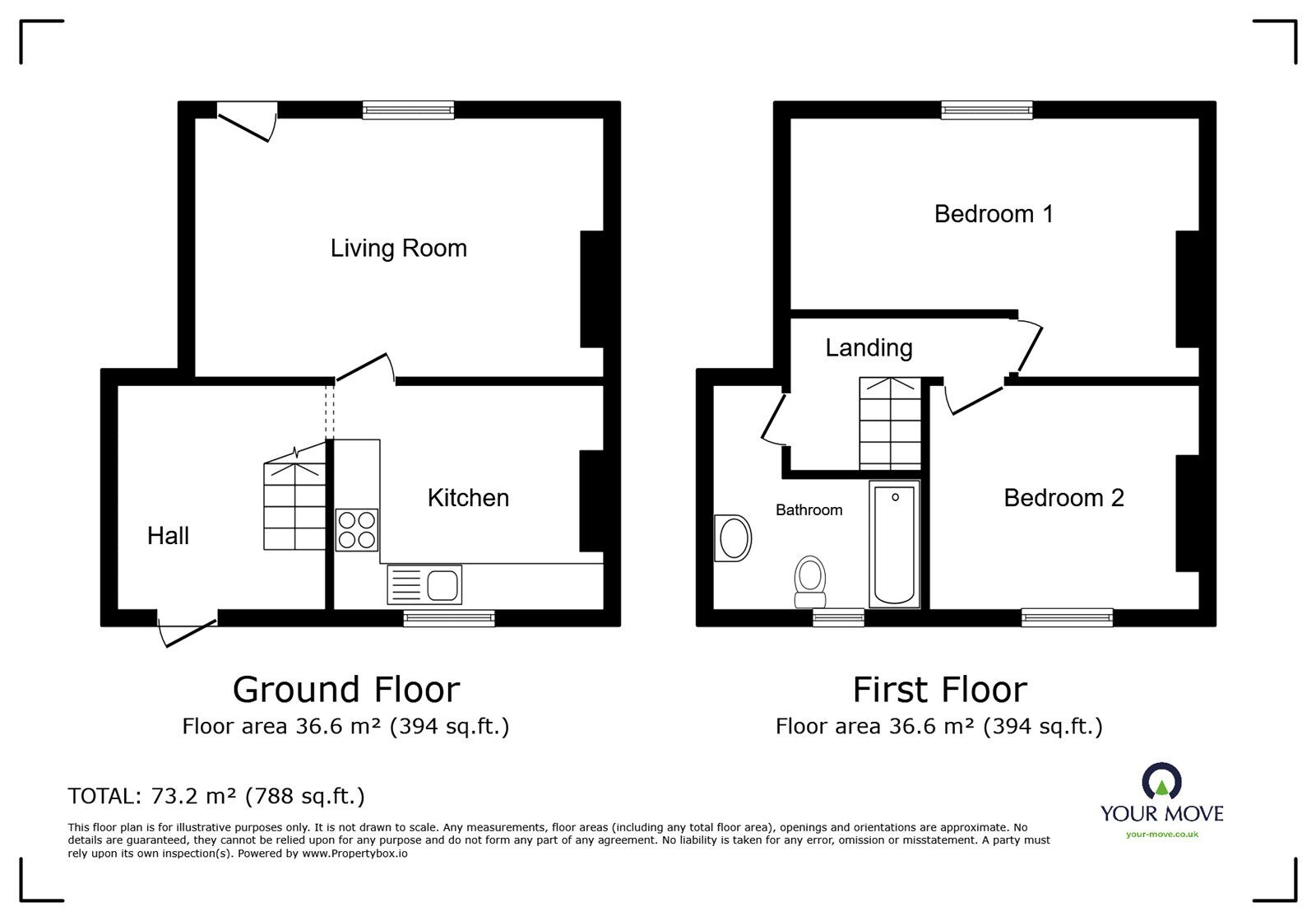 Floorplan of 2 bedroom Mid Terrace House for sale, Wolsey Street, Radcliffe, Greater Manchester, M26