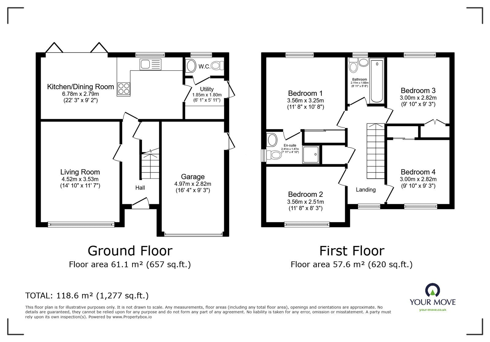 Floorplan of 4 bedroom Detached House to rent, Holcombe Grove, Radcliffe, Greater Manchester, M26