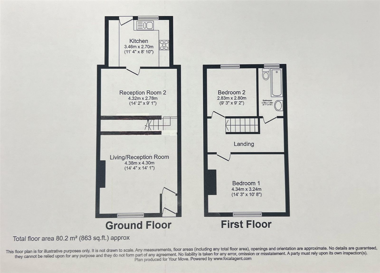 Floorplan of 2 bedroom Mid Terrace House for sale, James Street, Radcliffe, Greater Manchester, M26