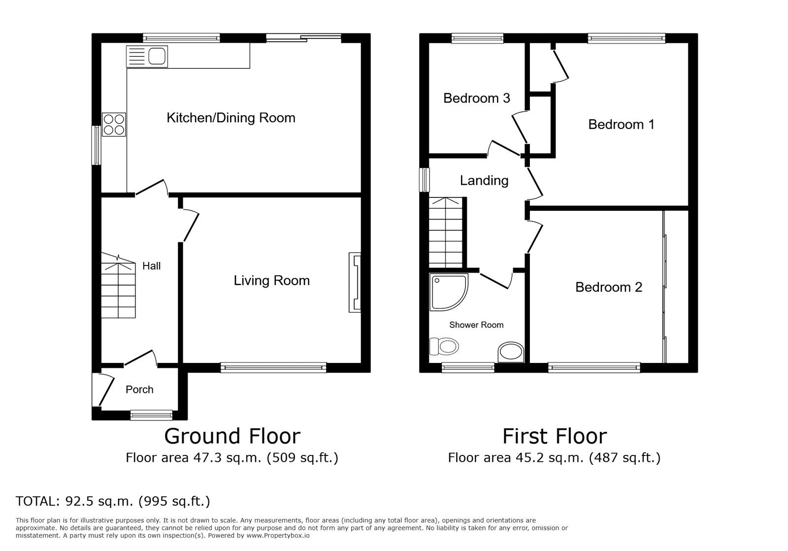 Floorplan of 3 bedroom Semi Detached House to rent, Chatsworth Road, Radcliffe, Greater Manchester, M26