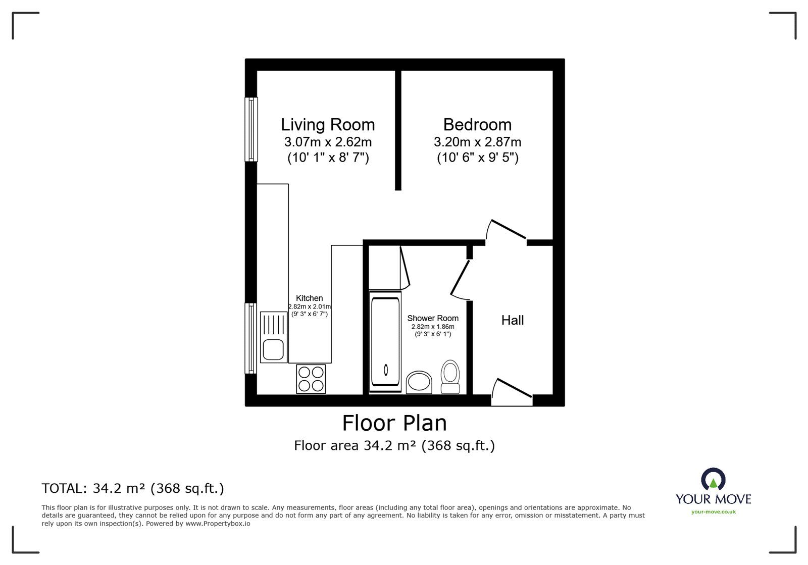 Floorplan of 1 bedroom  Flat to rent, Palatine Road, Manchester, Greater Manchester, M20