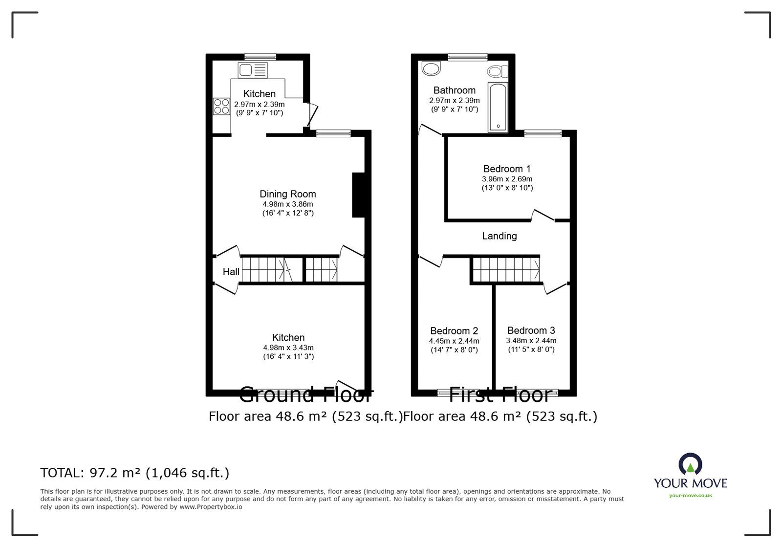 Floorplan of 3 bedroom  House to rent, Cross Lane, Radcliffe, Greater Manchester, M26