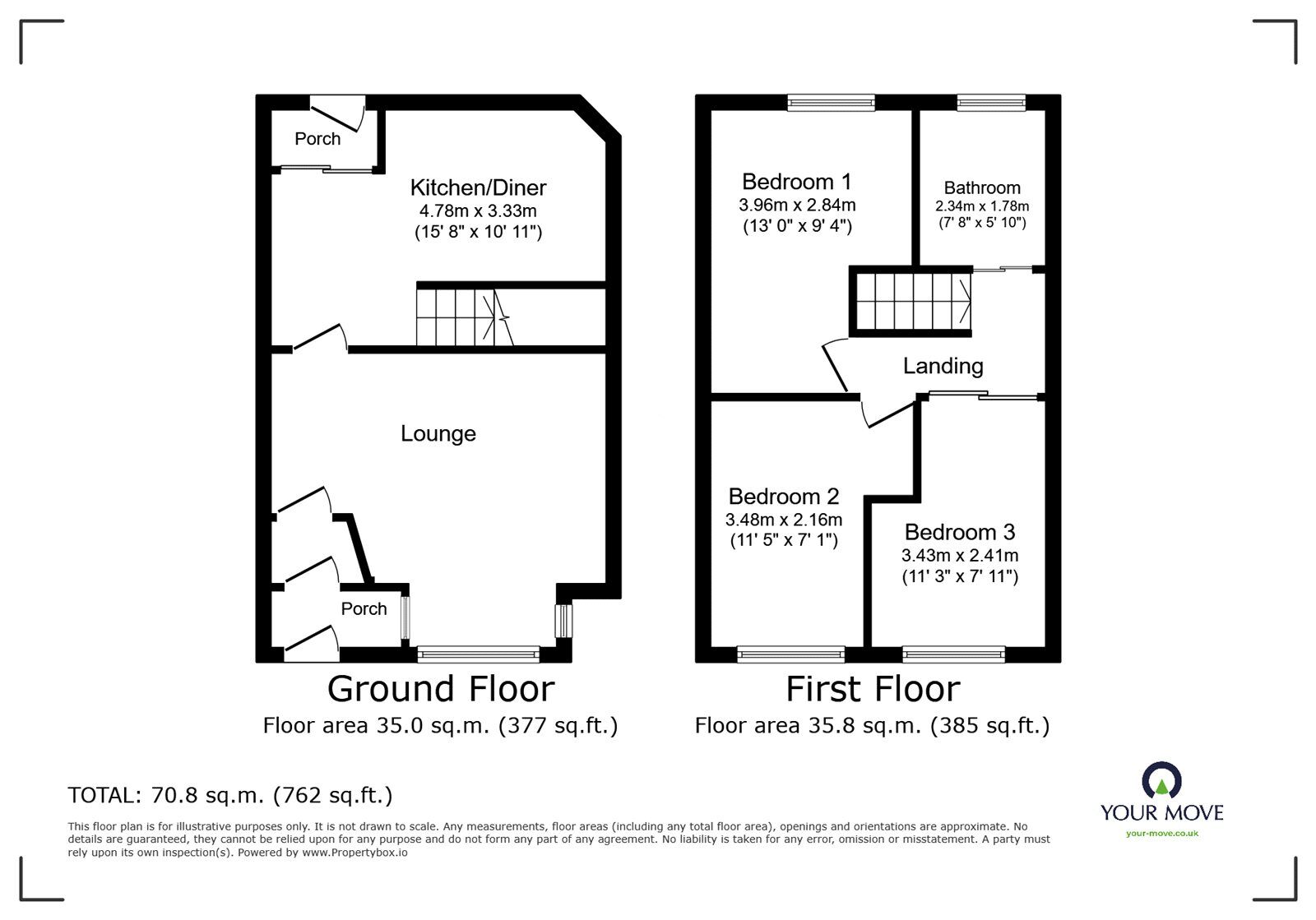 Floorplan of 3 bedroom Mid Terrace House for sale, Church Road, Radcliffe, Greater Manchester, M26