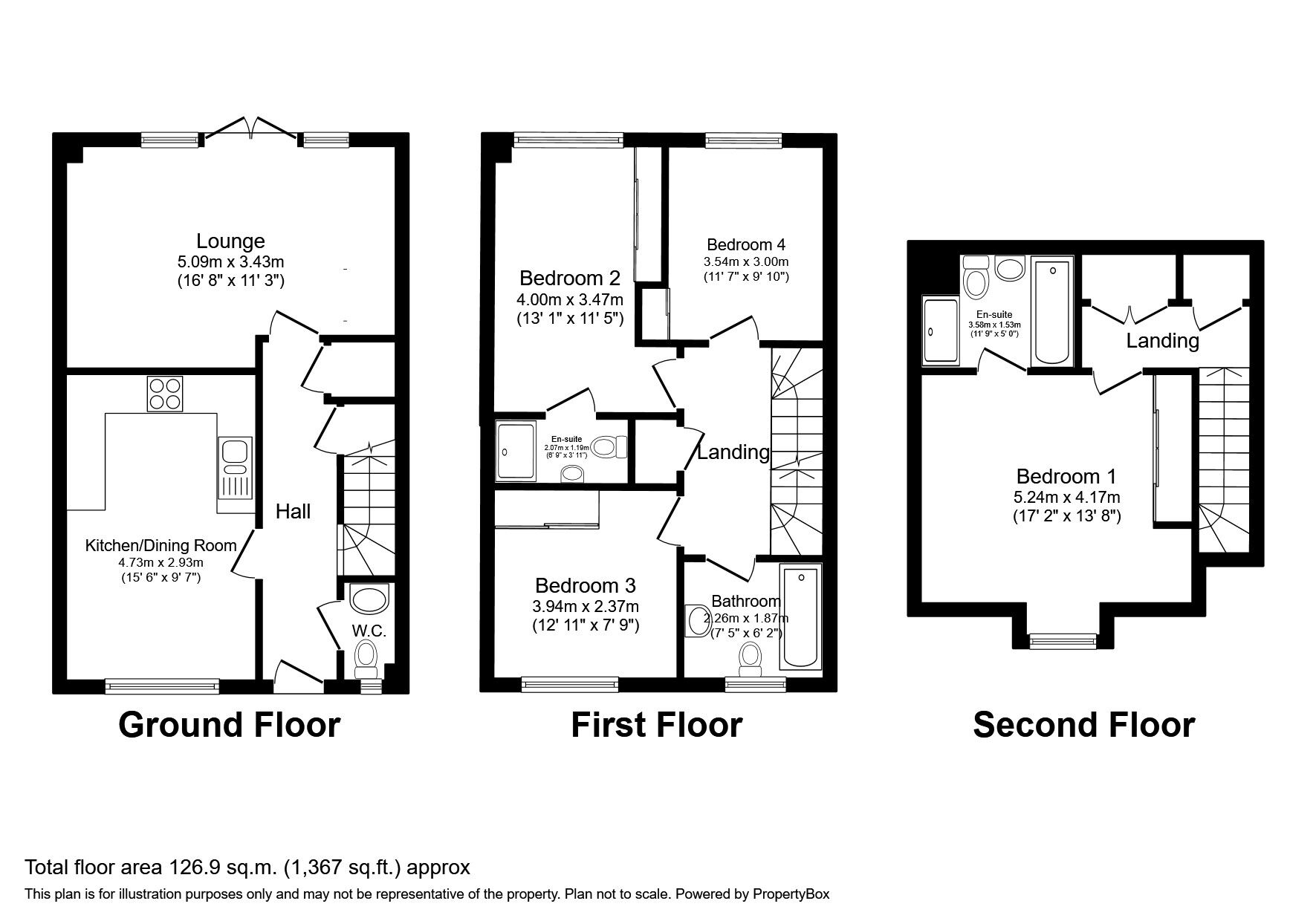 4 Bedroom Mid Terrace House For Sale Bramling Way Rainham Me8 £450 000