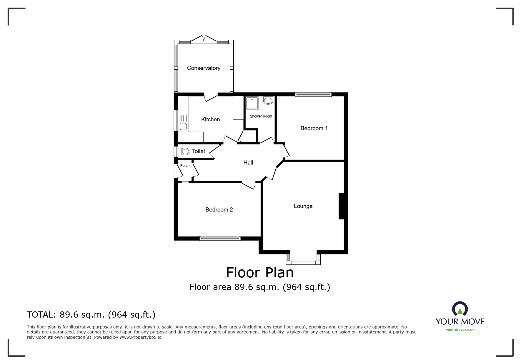 Floorplan of 2 bedroom Semi Detached Bungalow for sale, Mierscourt Close, Rainham, Kent, ME8