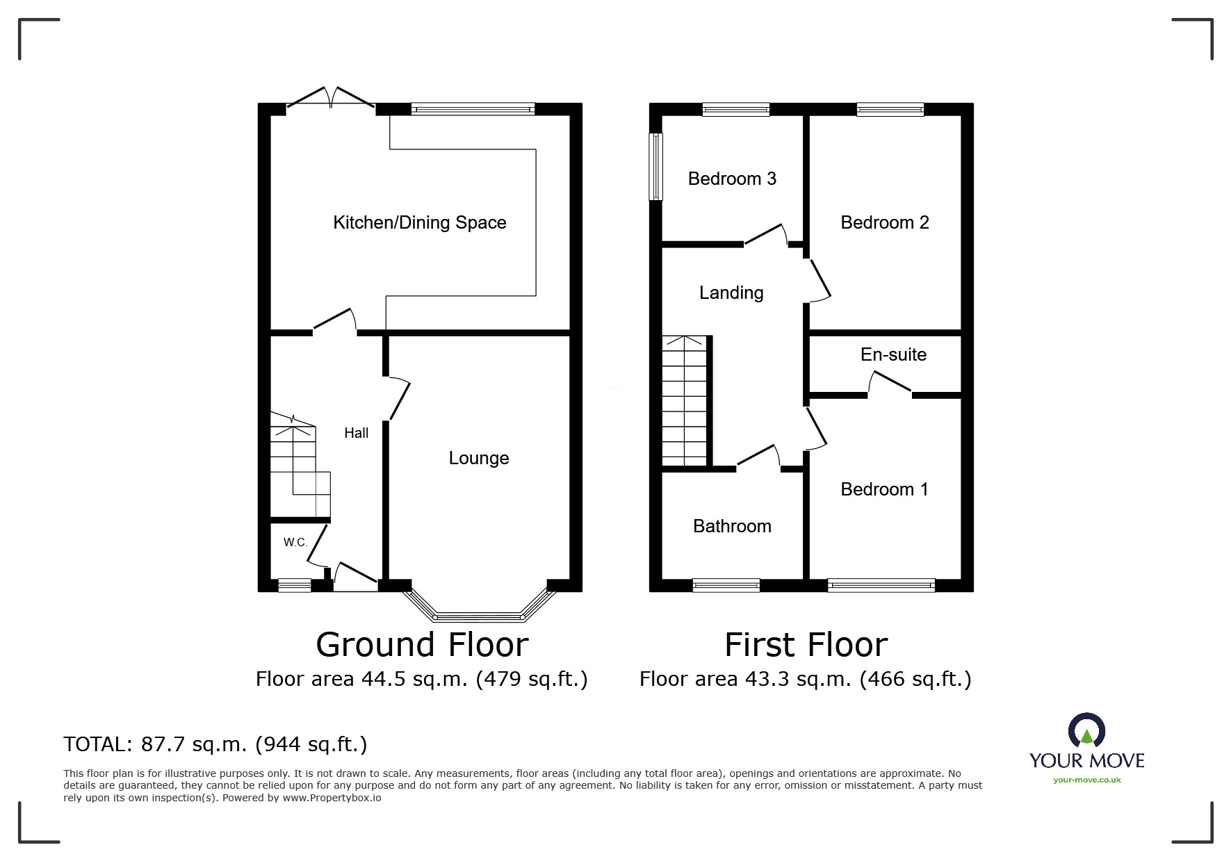 Floorplan of 3 bedroom Semi Detached House for sale, Pomeroy Avenue, Rainham, Kent, ME8