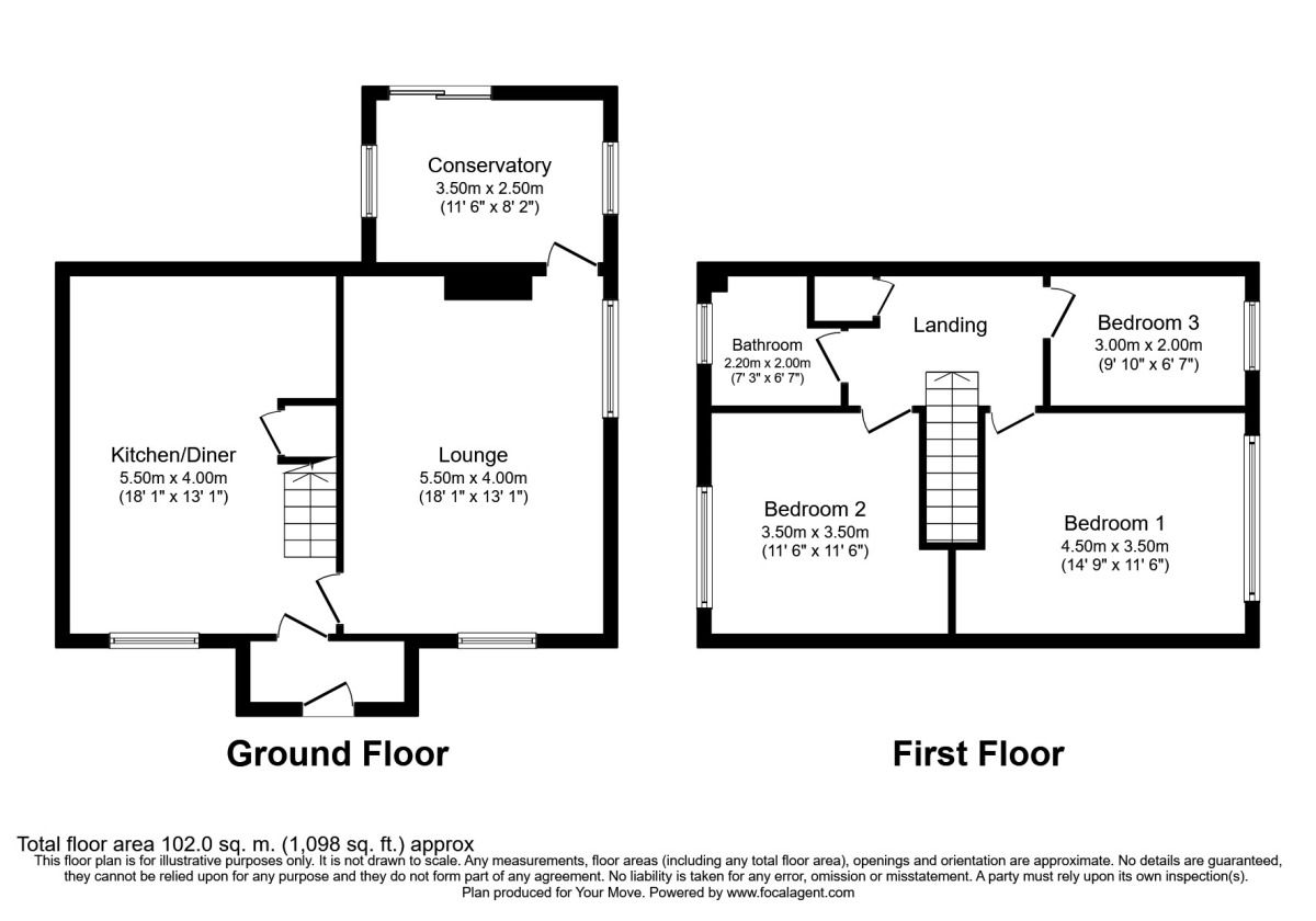 Floorplan of 3 bedroom Mid Terrace House for sale, Silverspot Close, Rainham, Kent, ME8