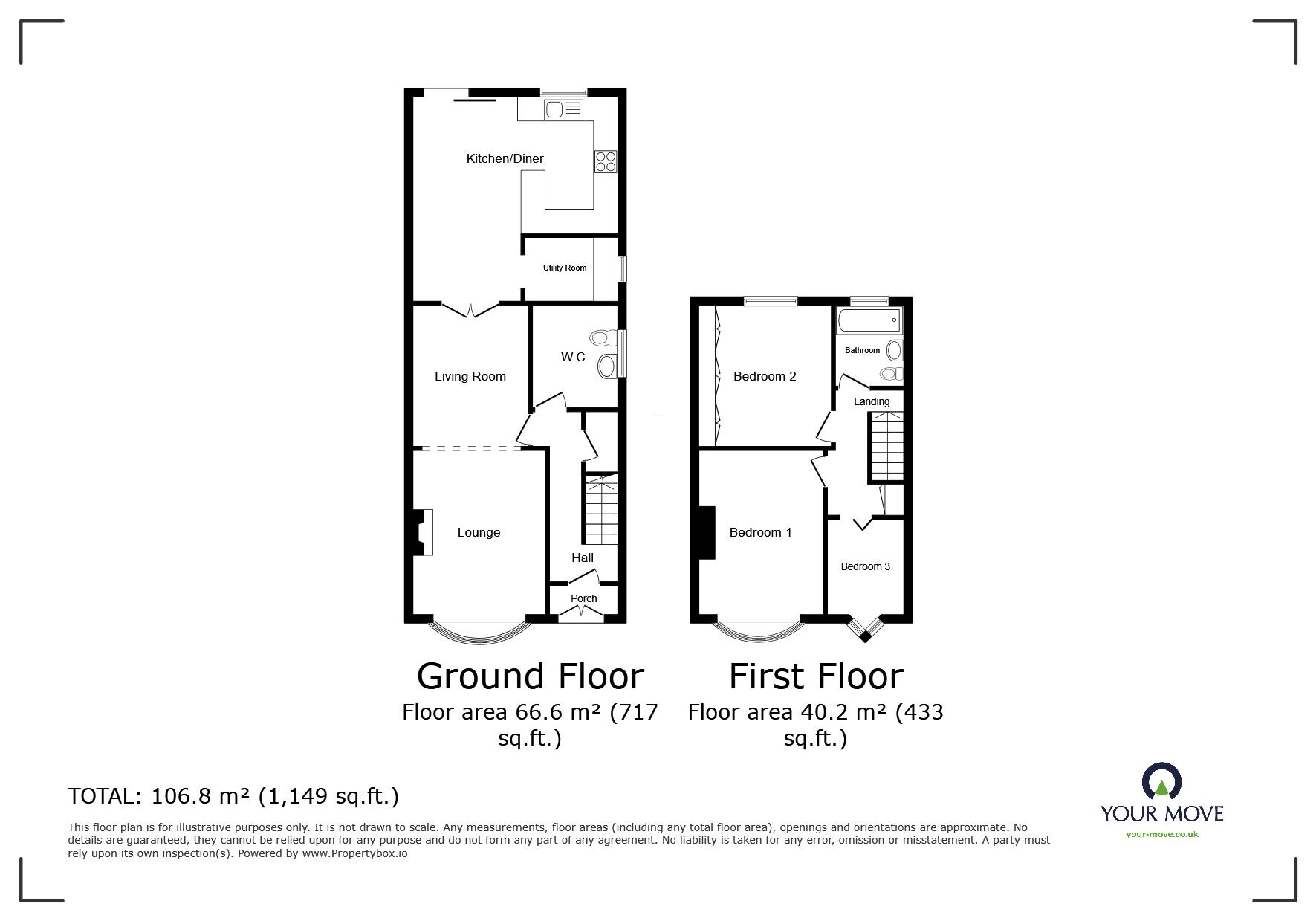 Floorplan of 3 bedroom Semi Detached House for sale, High Street, Rainham, Kent, ME8