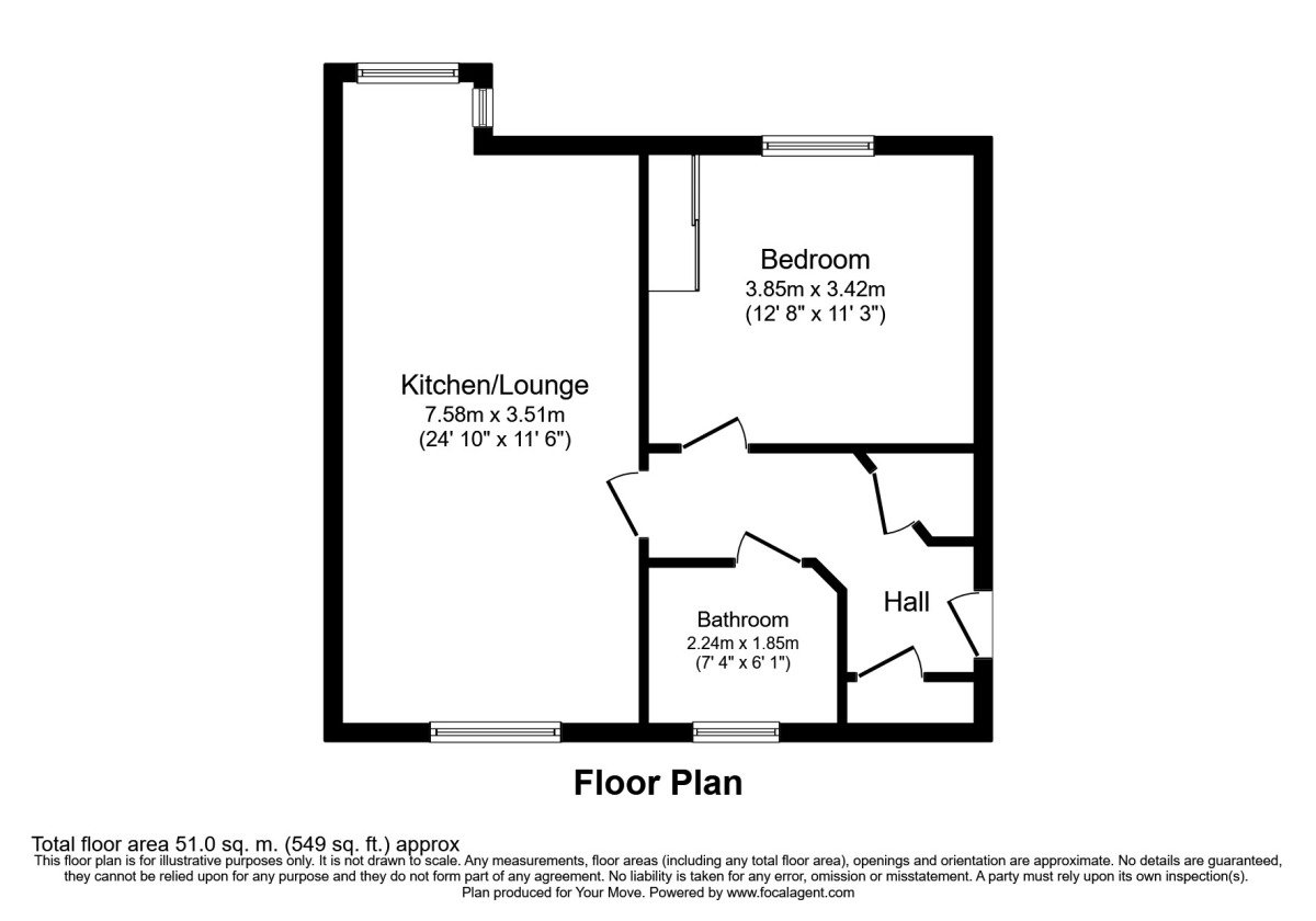 Floorplan of 1 bedroom  Flat to rent, Glimmer Way, Wainscott, Kent, ME3