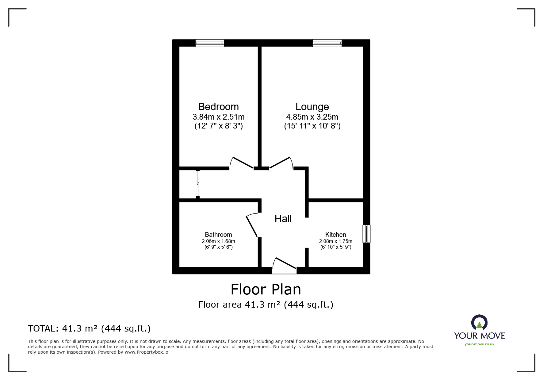 Floorplan of 1 bedroom  Flat for sale, Sandringham House, St. Margarets Street, Kent, ME1