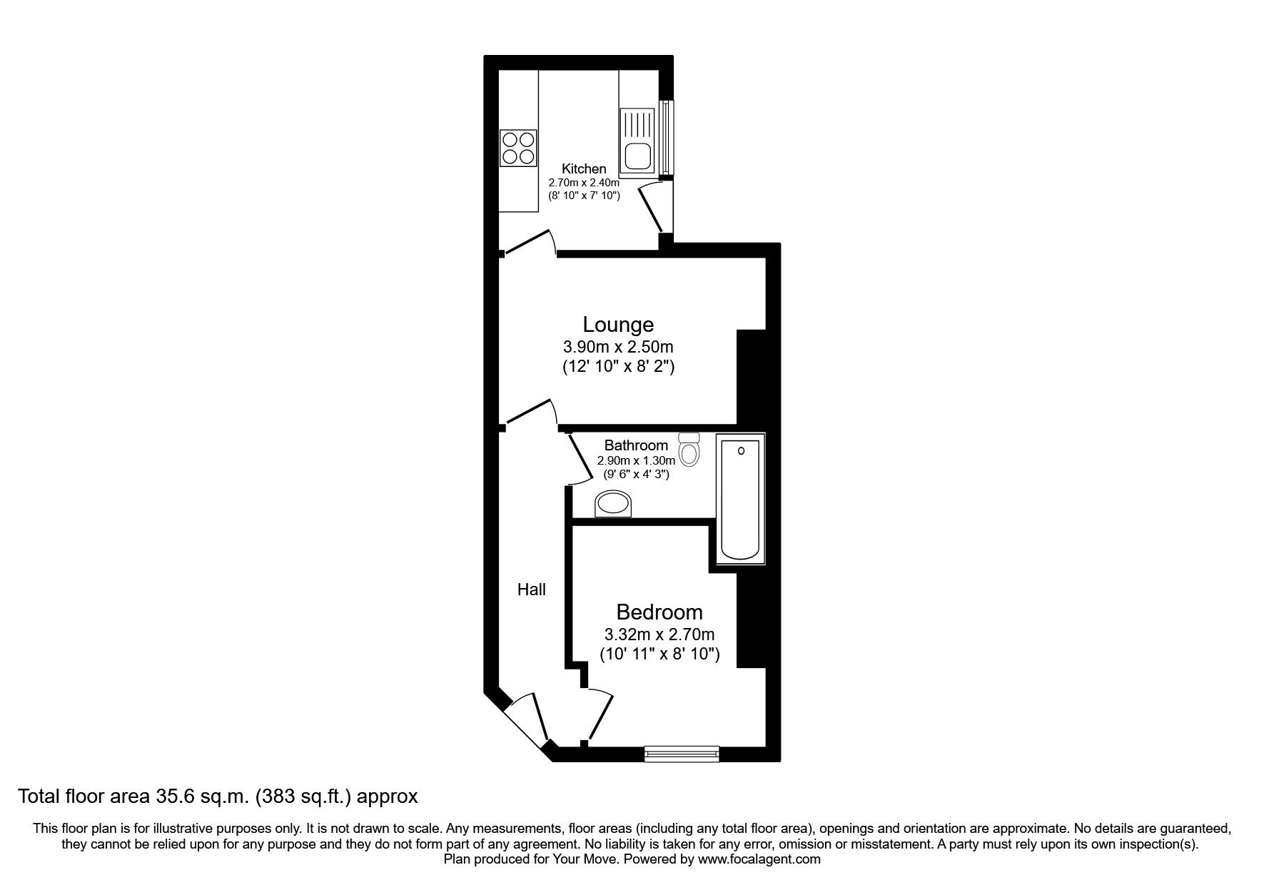 Floorplan of 1 bedroom  Flat to rent, St. Peter Street, Rochester, Kent, ME1