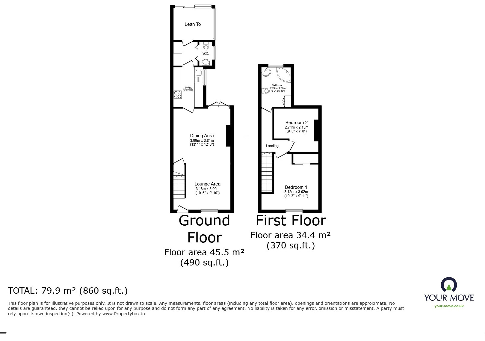 Floorplan of 2 bedroom Mid Terrace House for sale, Banning Street, Rochester, Kent, ME2