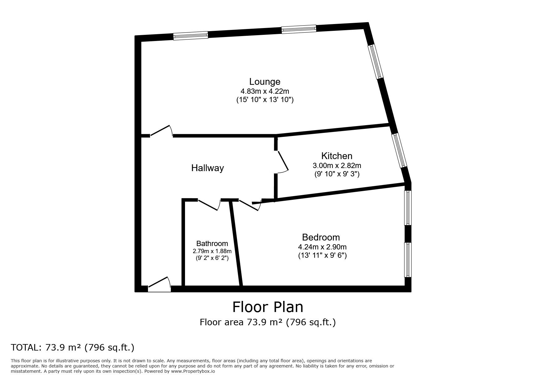 Floorplan of 1 bedroom  Flat for sale, Crow Lane Corner, Rochester, Kent, ME1