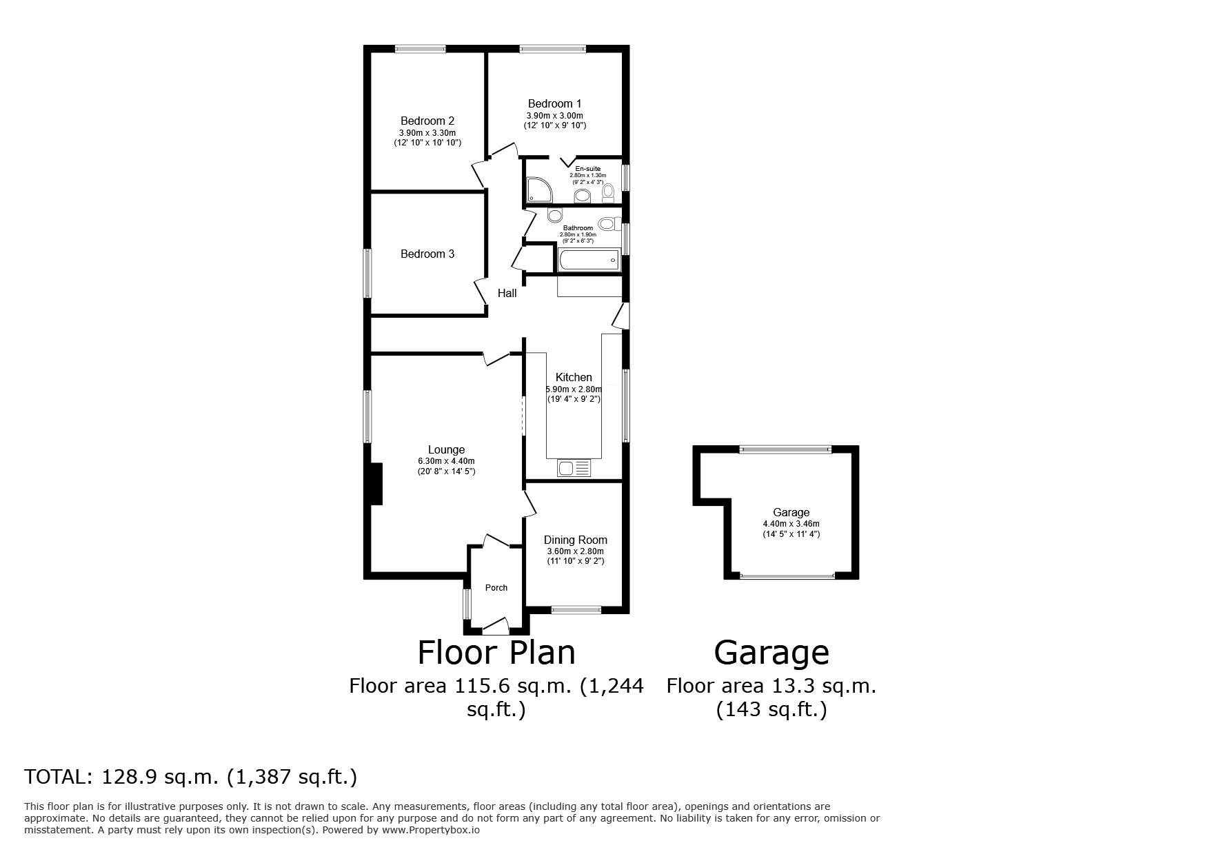 Floorplan of 3 bedroom Detached Bungalow to rent, View Road, Cliffe Woods, Kent, ME3