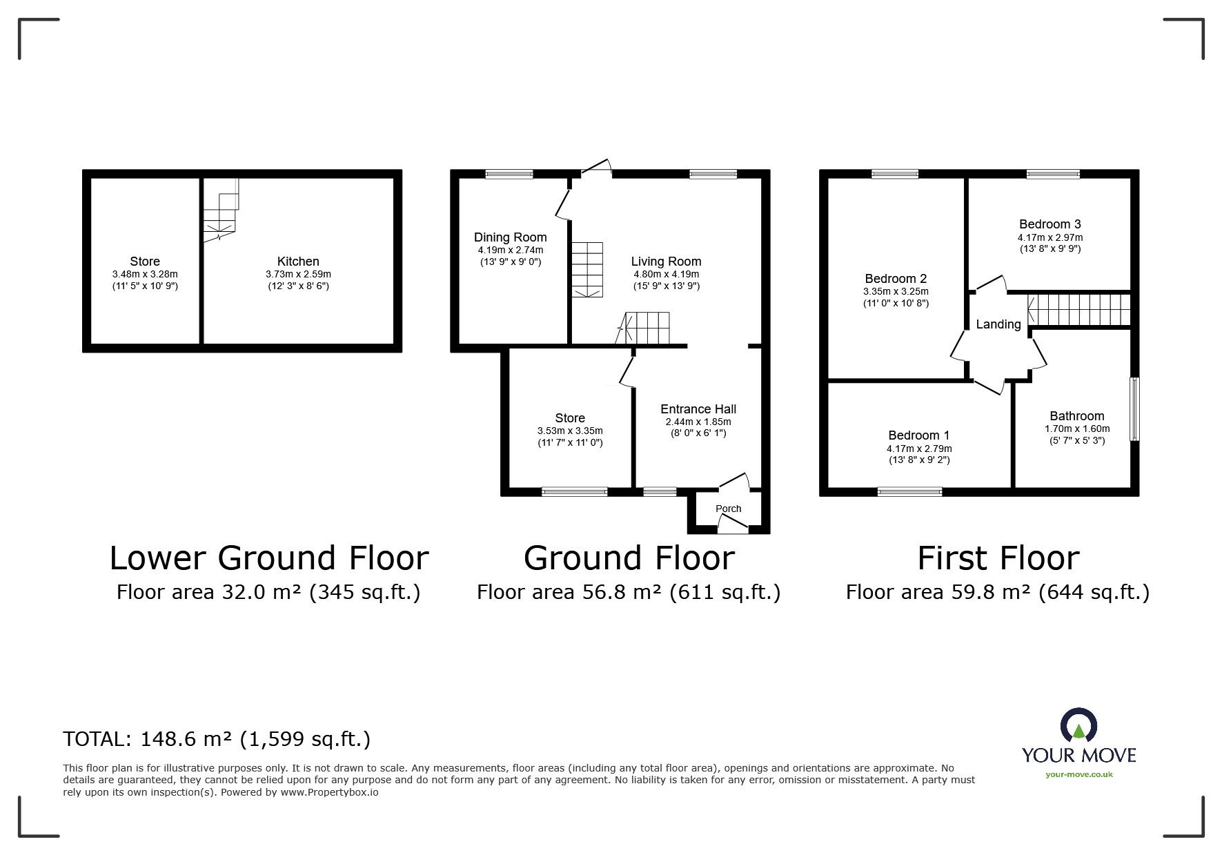 Floorplan of 3 bedroom Mid Terrace House for sale, High Street, Upnor, Kent, ME2