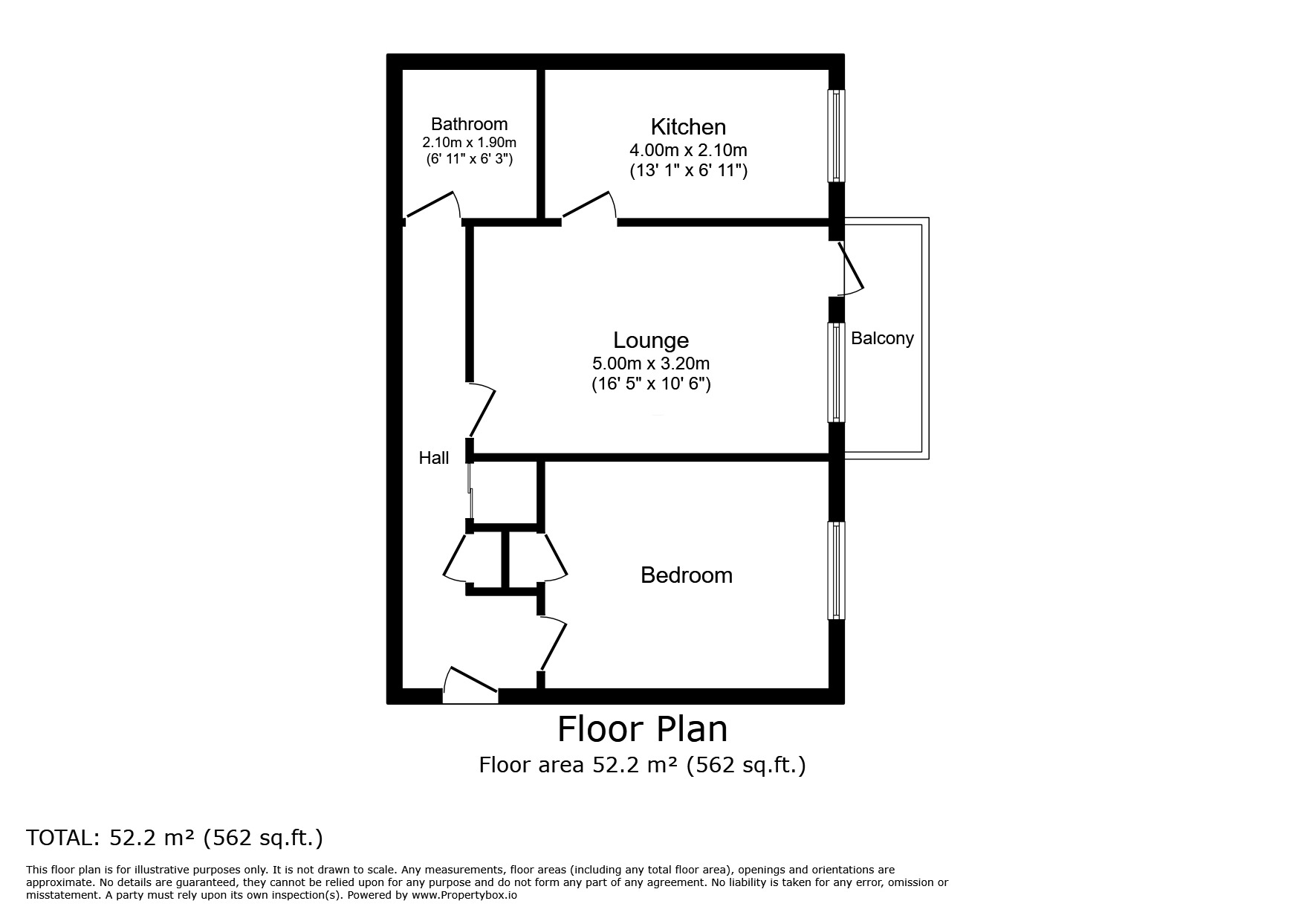 Floorplan of 1 bedroom  Flat for sale, St. Margarets Street, Rochester, Kent, ME1