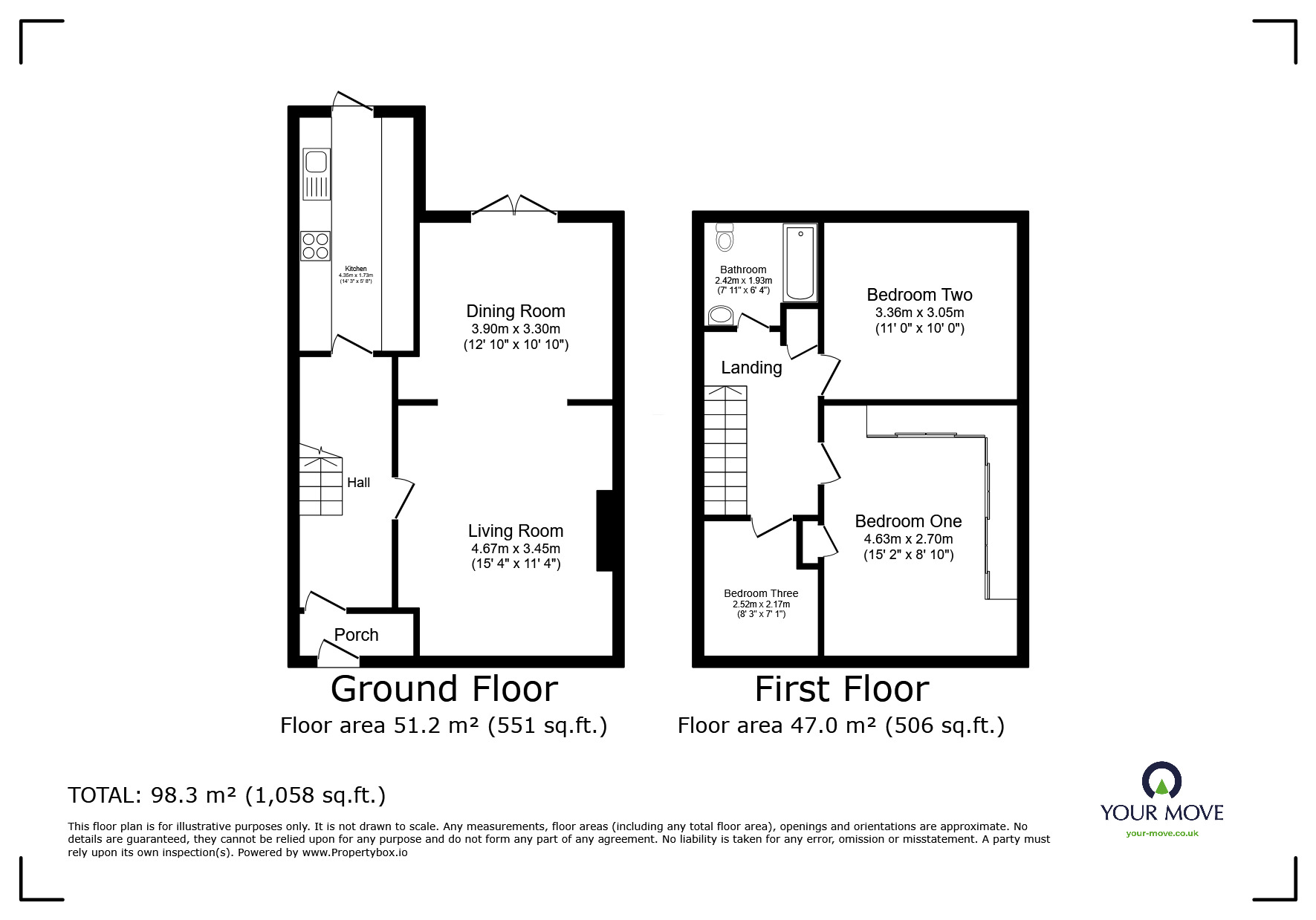 Floorplan of 3 bedroom Semi Detached House to rent, Valley View Road, Rochester, Kent, ME1