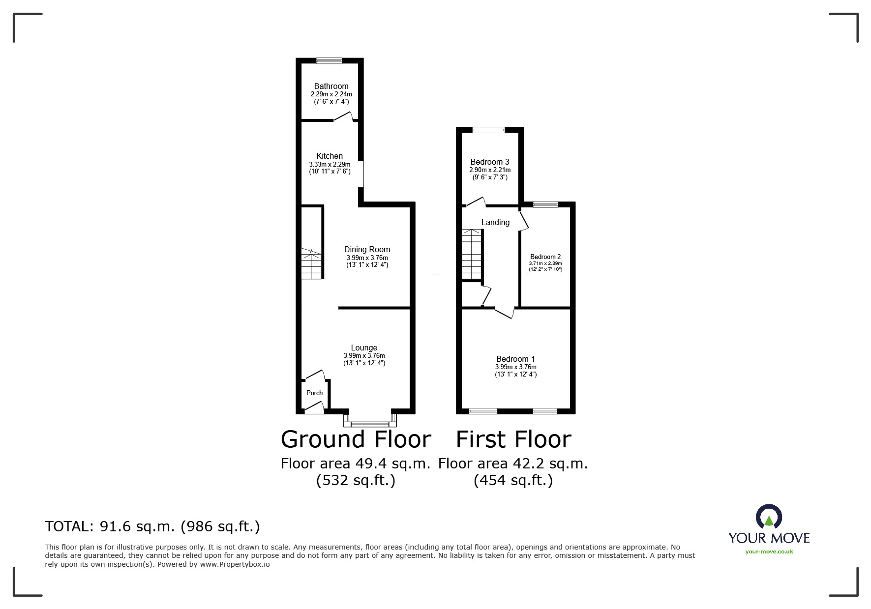 Floorplan of 3 bedroom Mid Terrace House for sale, Cecil Road, Rochester, Kent, ME1