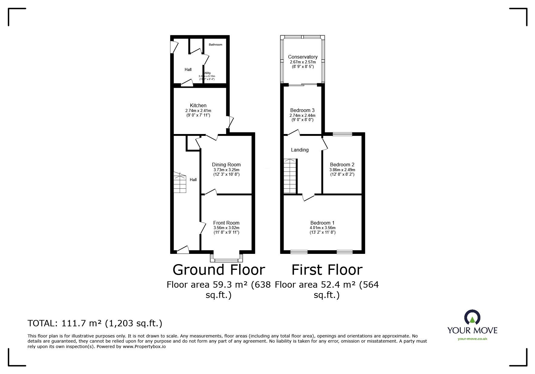 Floorplan of 3 bedroom Mid Terrace House for sale, Castle Avenue, Rochester, Kent, ME1