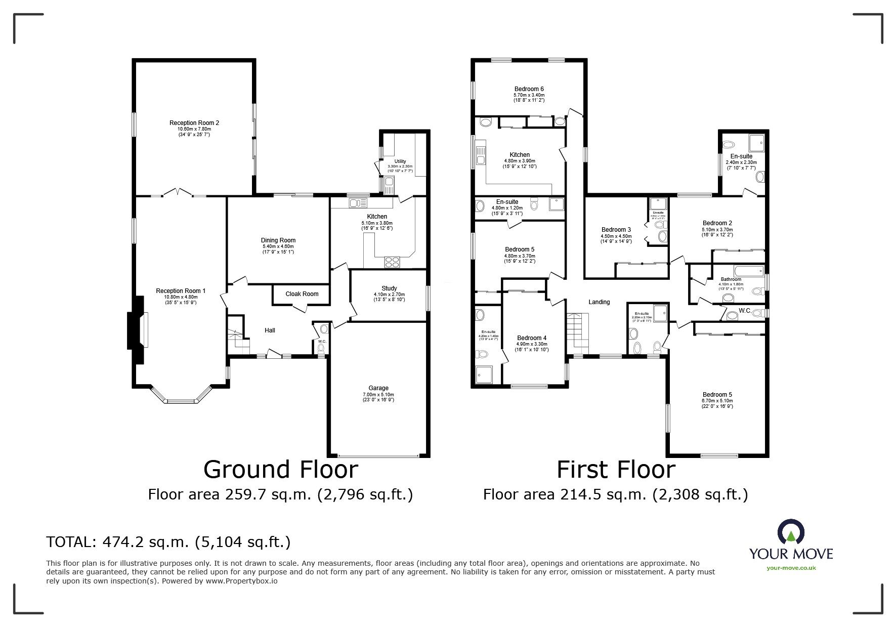 Floorplan of 6 bedroom Detached House to rent, Priestfields, Rochester, Kent, ME1