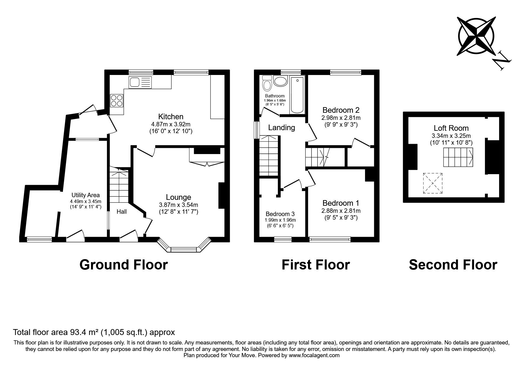 Floorplan of 3 bedroom End Terrace House for sale, The Tideway, Rochester, Kent, ME1