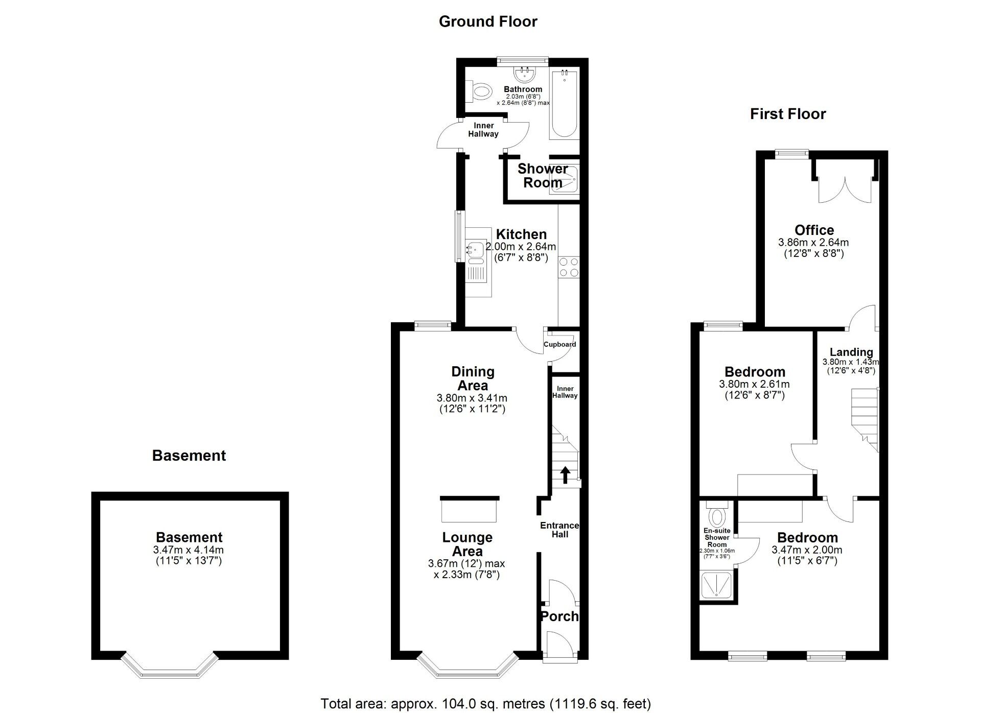 Floorplan of 3 bedroom Mid Terrace House to rent, Weston Road, Rochester, Kent, ME2