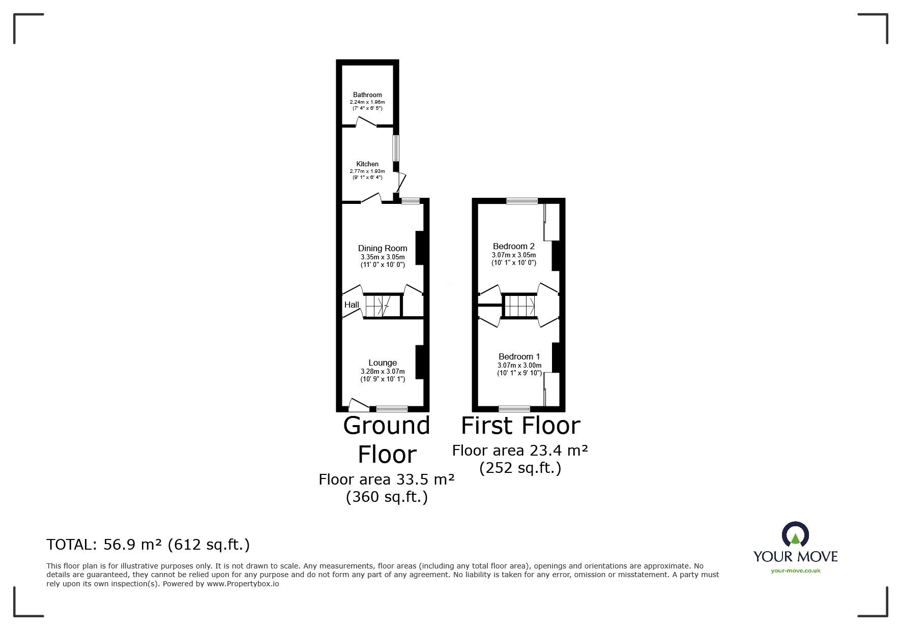 Floorplan of 2 bedroom  House for sale, Hone Street, Strood, Kent, ME2