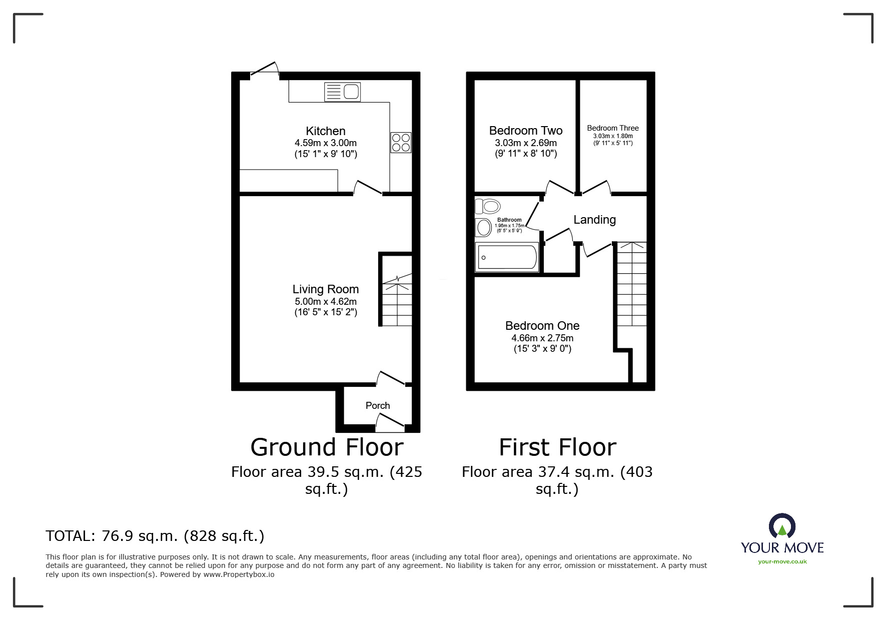 Floorplan of 3 bedroom Mid Terrace House to rent, Wakefield Close, Strood, Kent, ME2