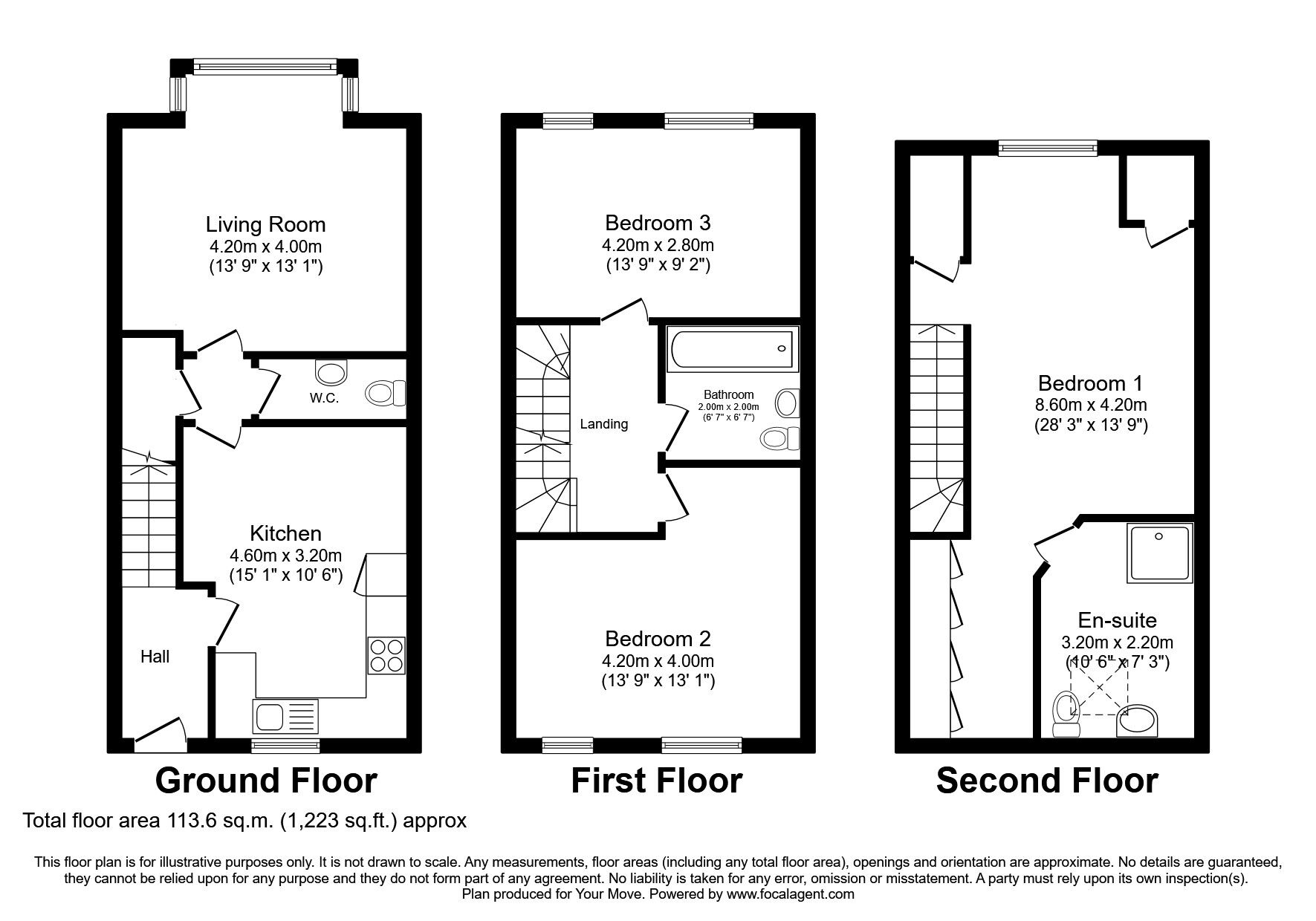 Floorplan of 3 bedroom Detached House for sale, Parkfield Court, Oldham, Greater Manchester, OL4