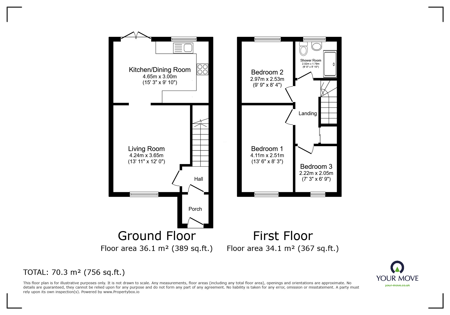 Floorplan of 3 bedroom Semi Detached House for sale, Hayle Road, Oldham, Greater Manchester, OL1