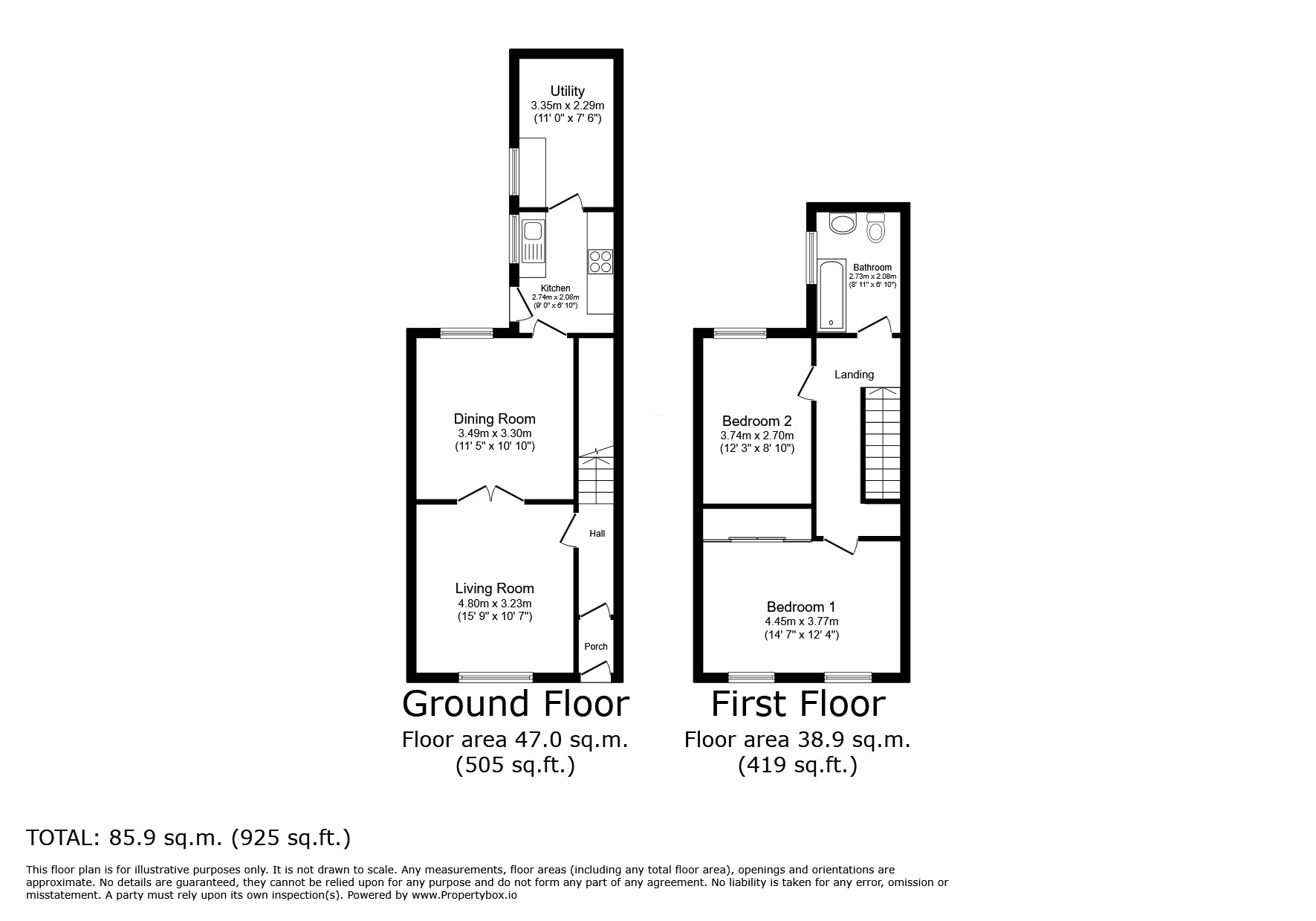 Floorplan of 2 bedroom Mid Terrace House for sale, George Street, Shaw, Greater Manchester, OL2