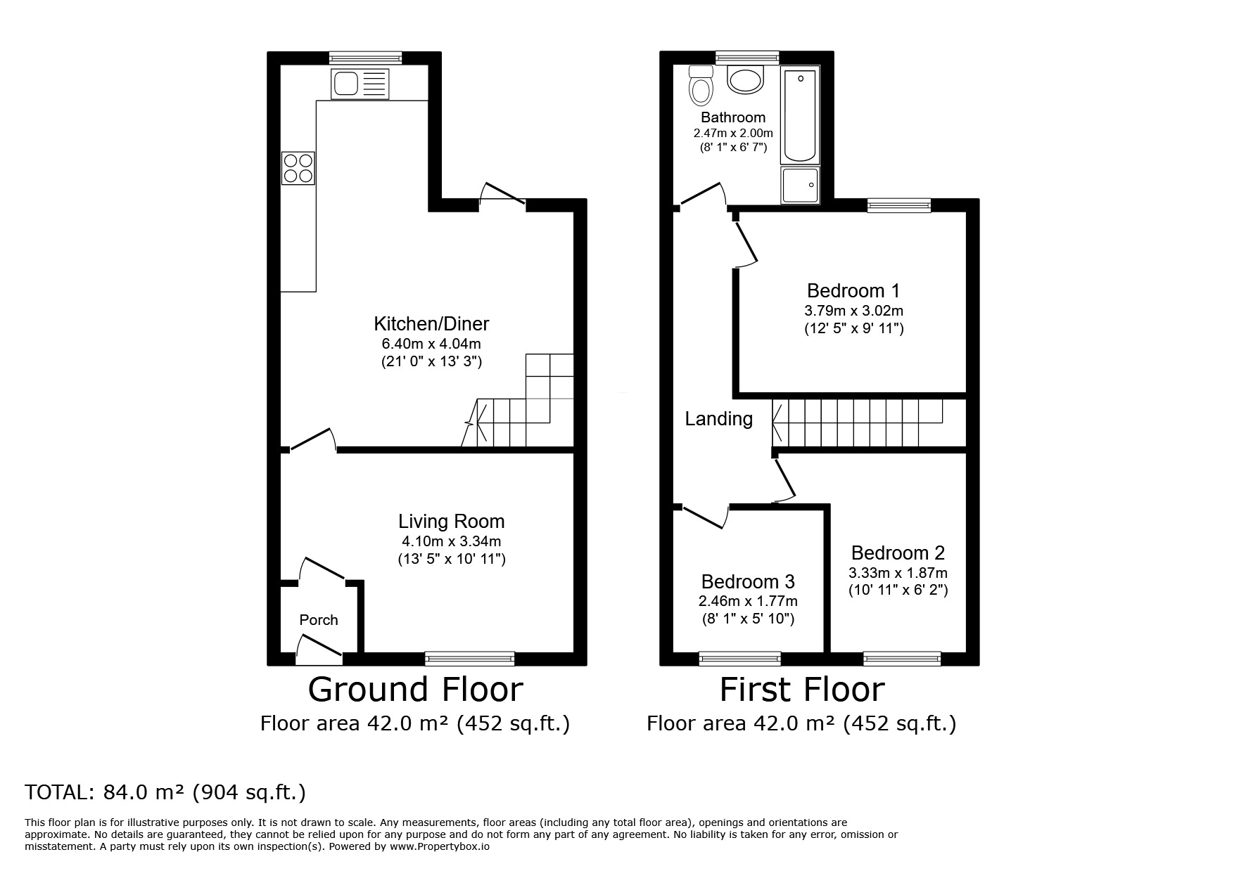 Floorplan of 3 bedroom Mid Terrace House for sale, Higginshaw Lane, Royton, Greater Manchester, OL2