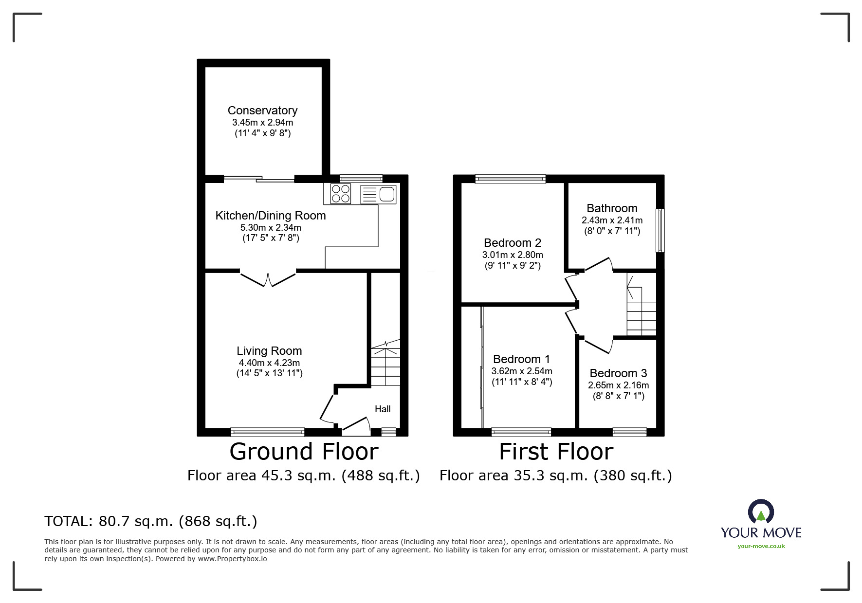 Floorplan of 3 bedroom Semi Detached House for sale, Harewood Road, Shaw, Greater Manchester, OL2