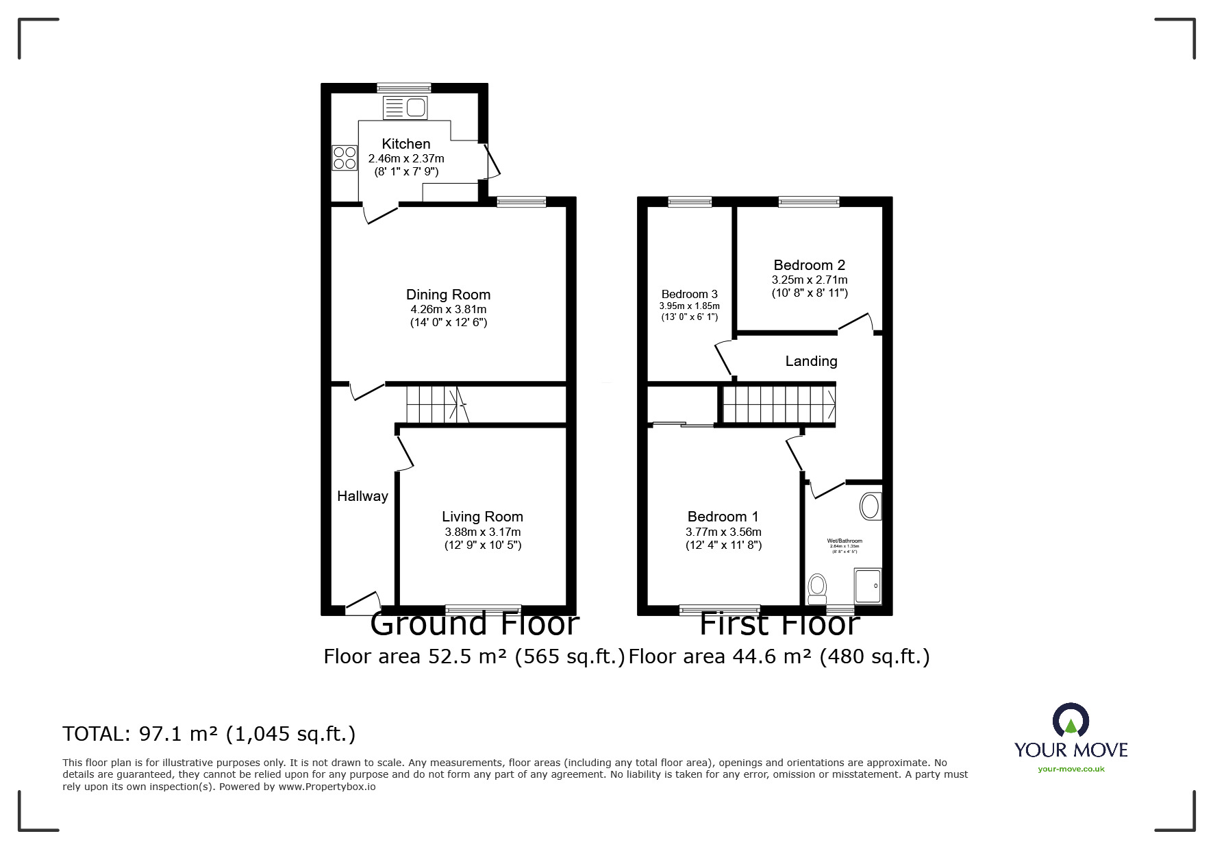 Floorplan of 3 bedroom Mid Terrace House for sale, Grains Road, Shaw, Greater Manchester, OL2