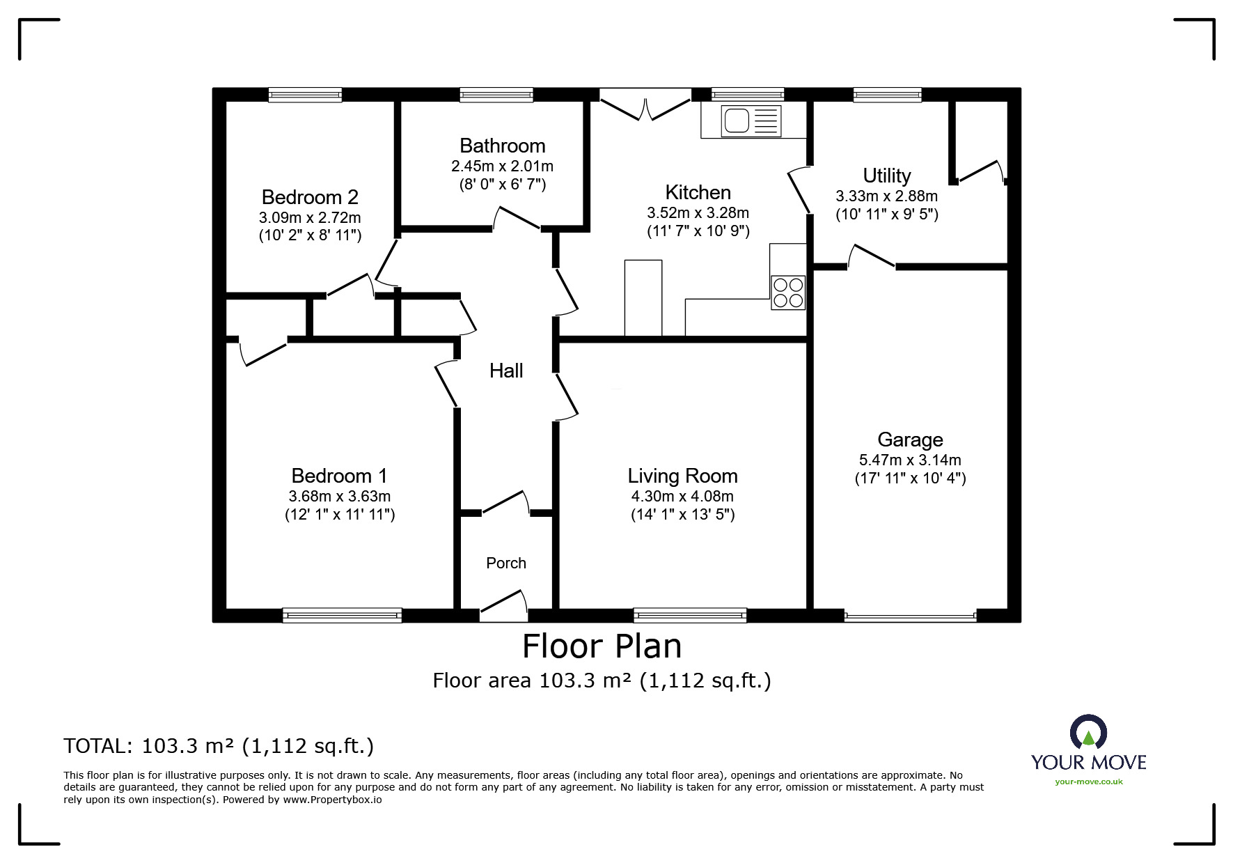 Floorplan of 2 bedroom Detached Bungalow for sale, Edward Road, Shaw, Greater Manchester, OL2