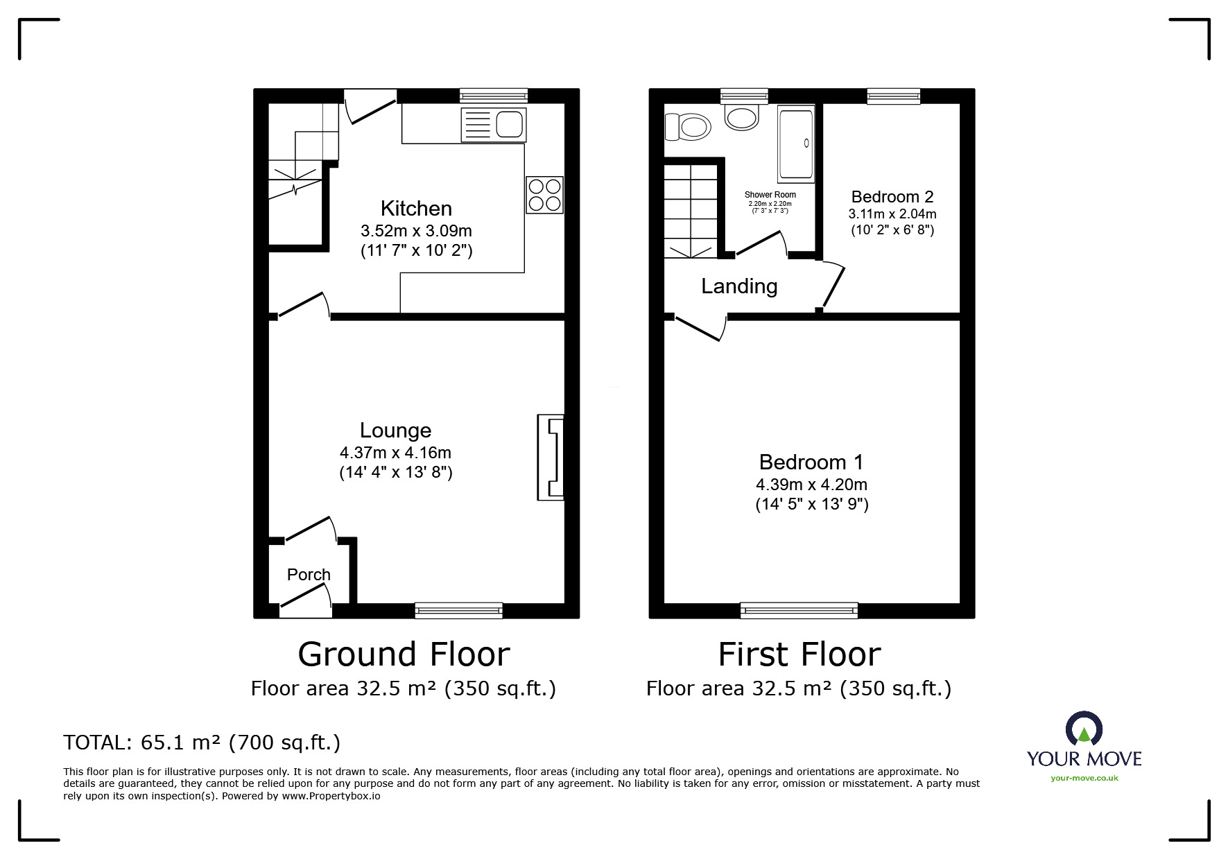 Floorplan of 2 bedroom Mid Terrace House for sale, Grains Road, Shaw, Greater Manchester, OL2